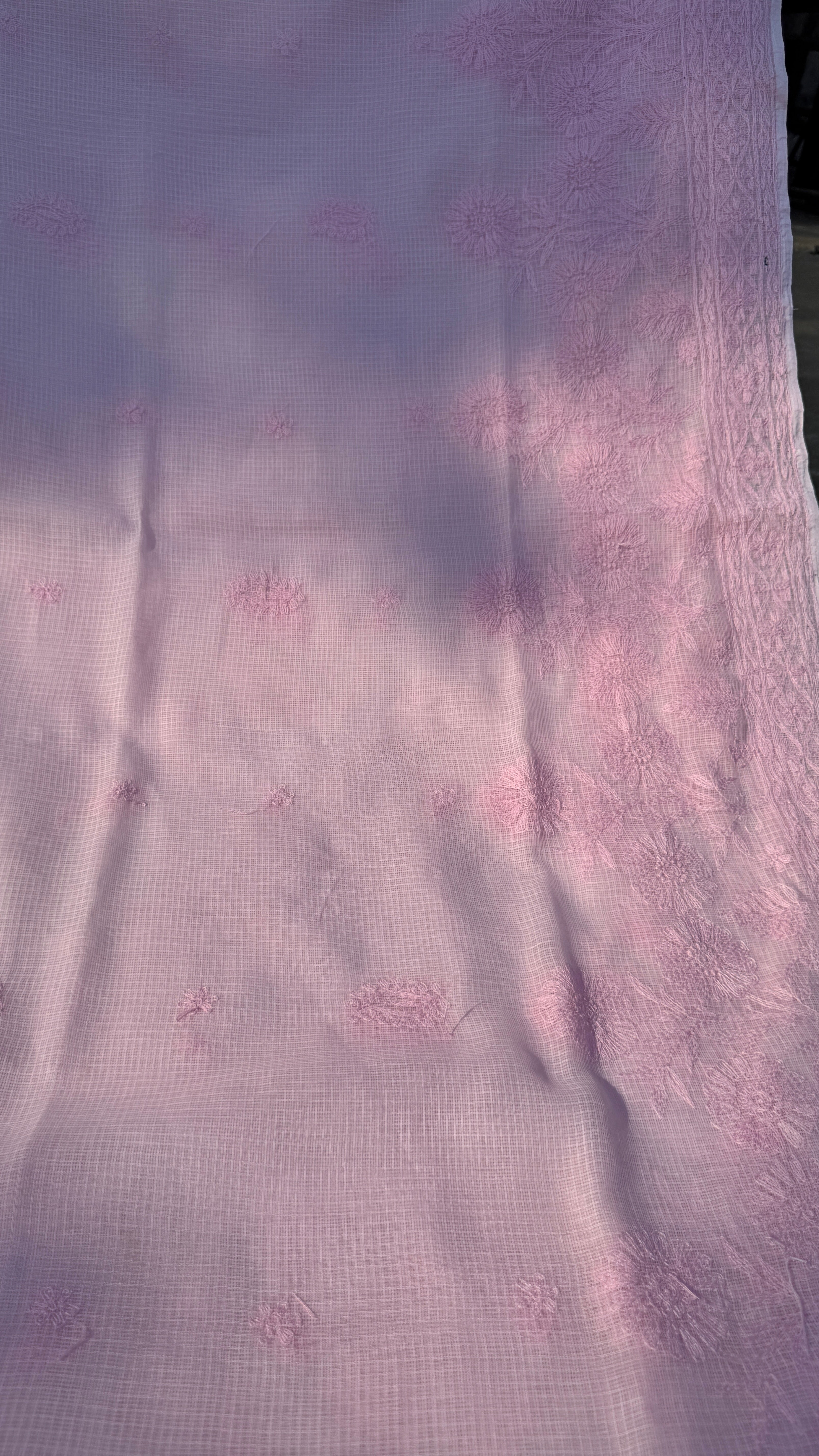 Kota Chikankari saree in Pink