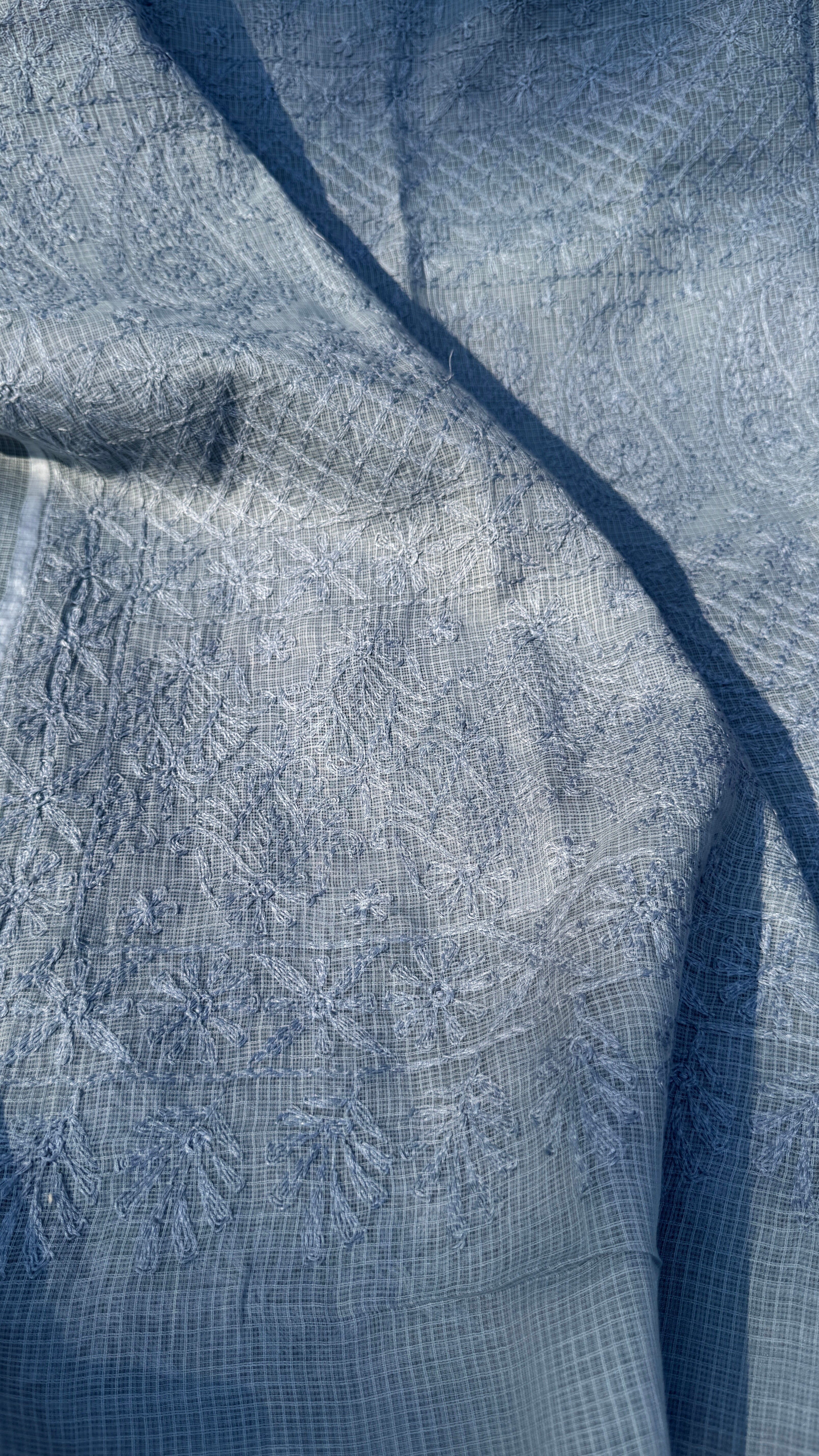 Kota Chikankari saree in Grey