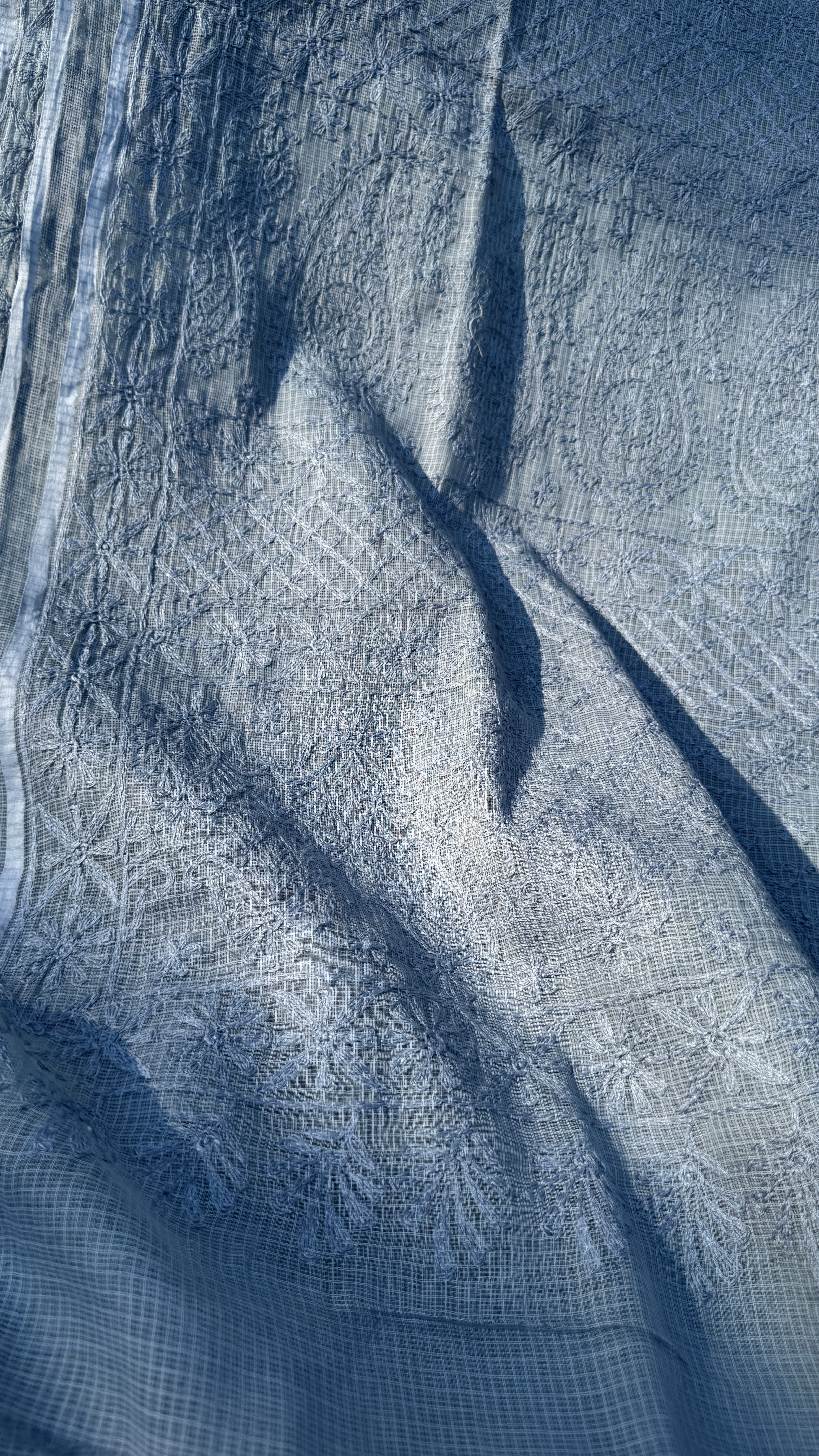 Kota Chikankari saree in Grey