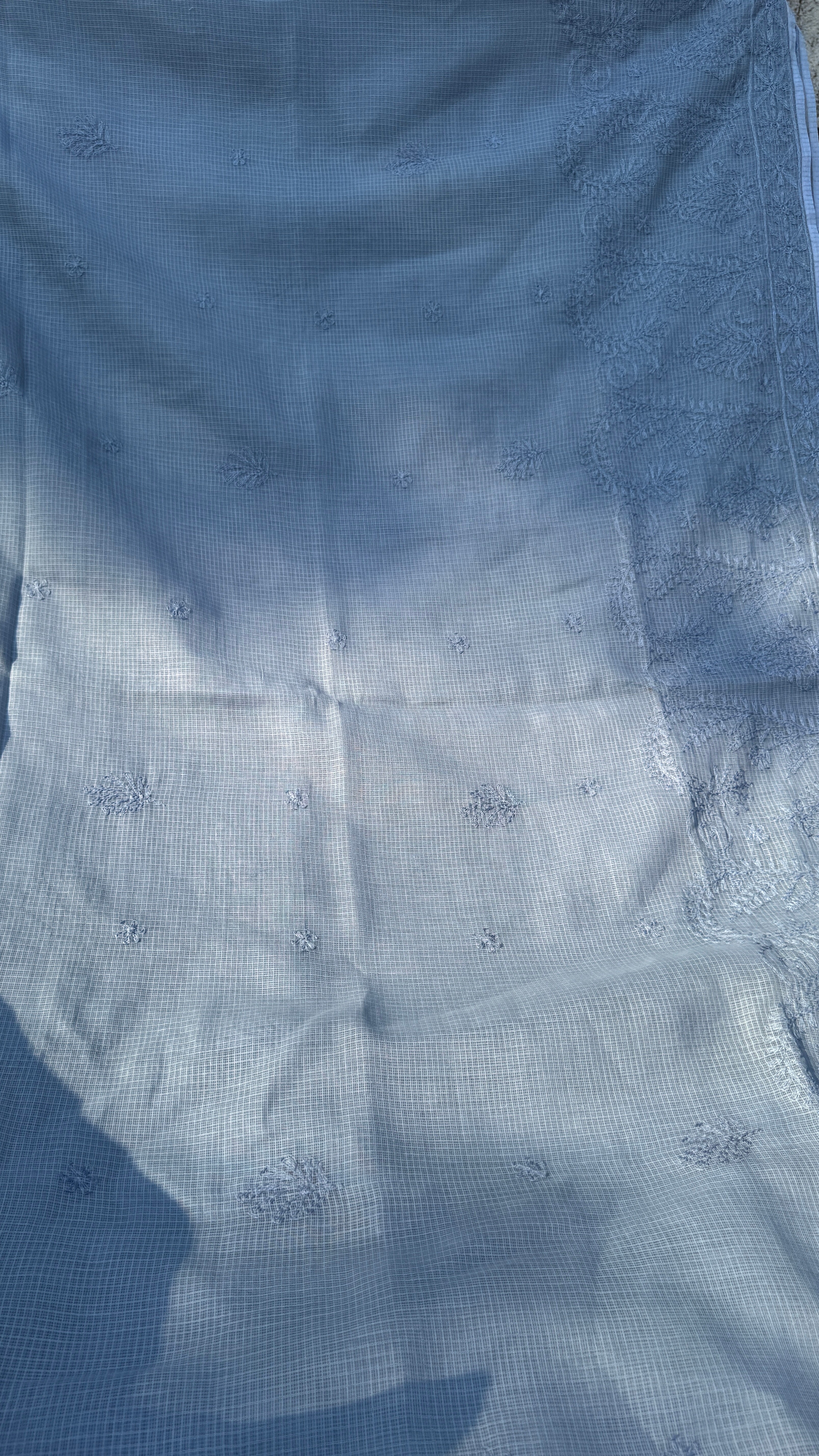 Kota Chikankari saree in Grey