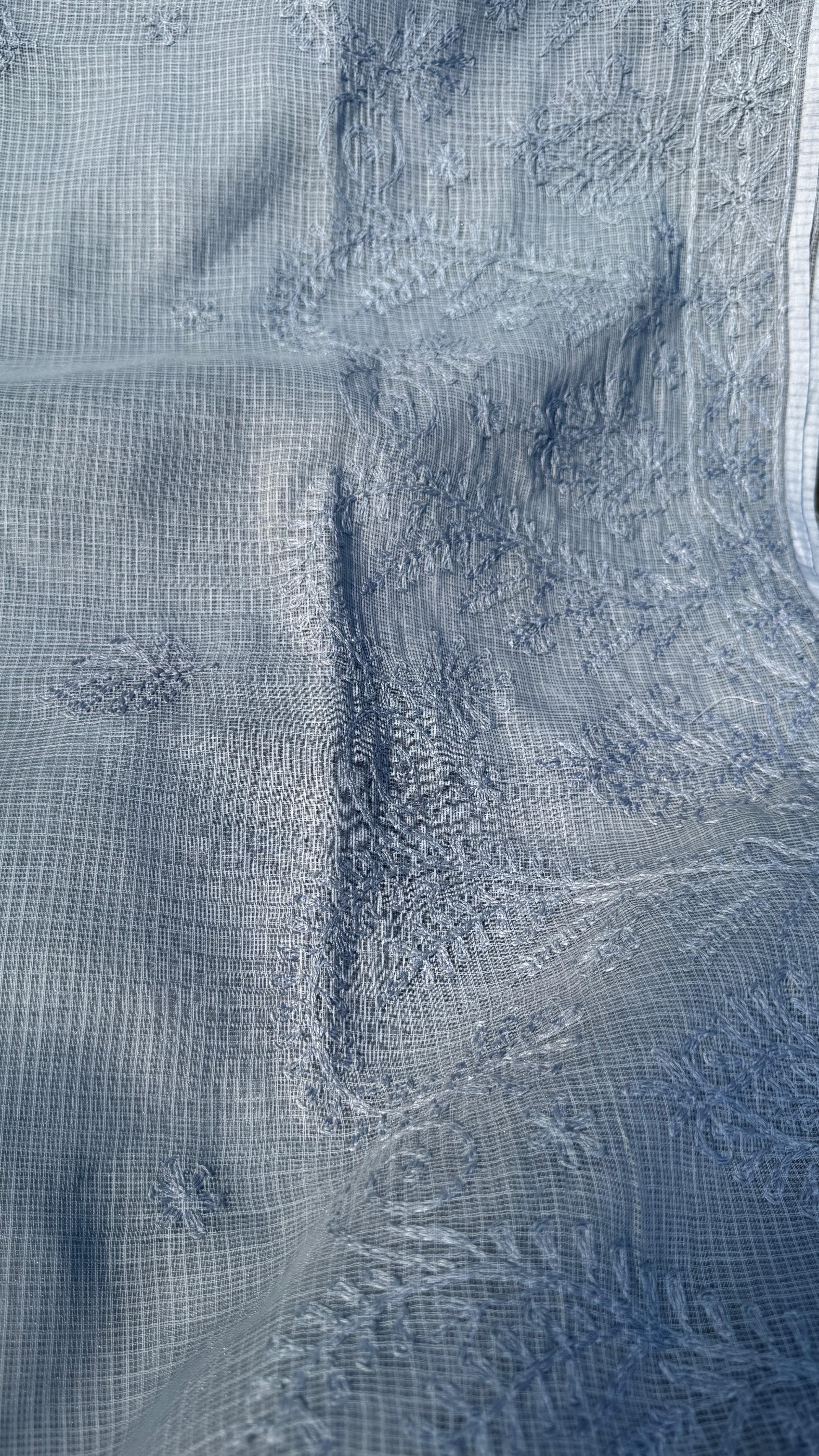 Kota Chikankari saree in Grey
