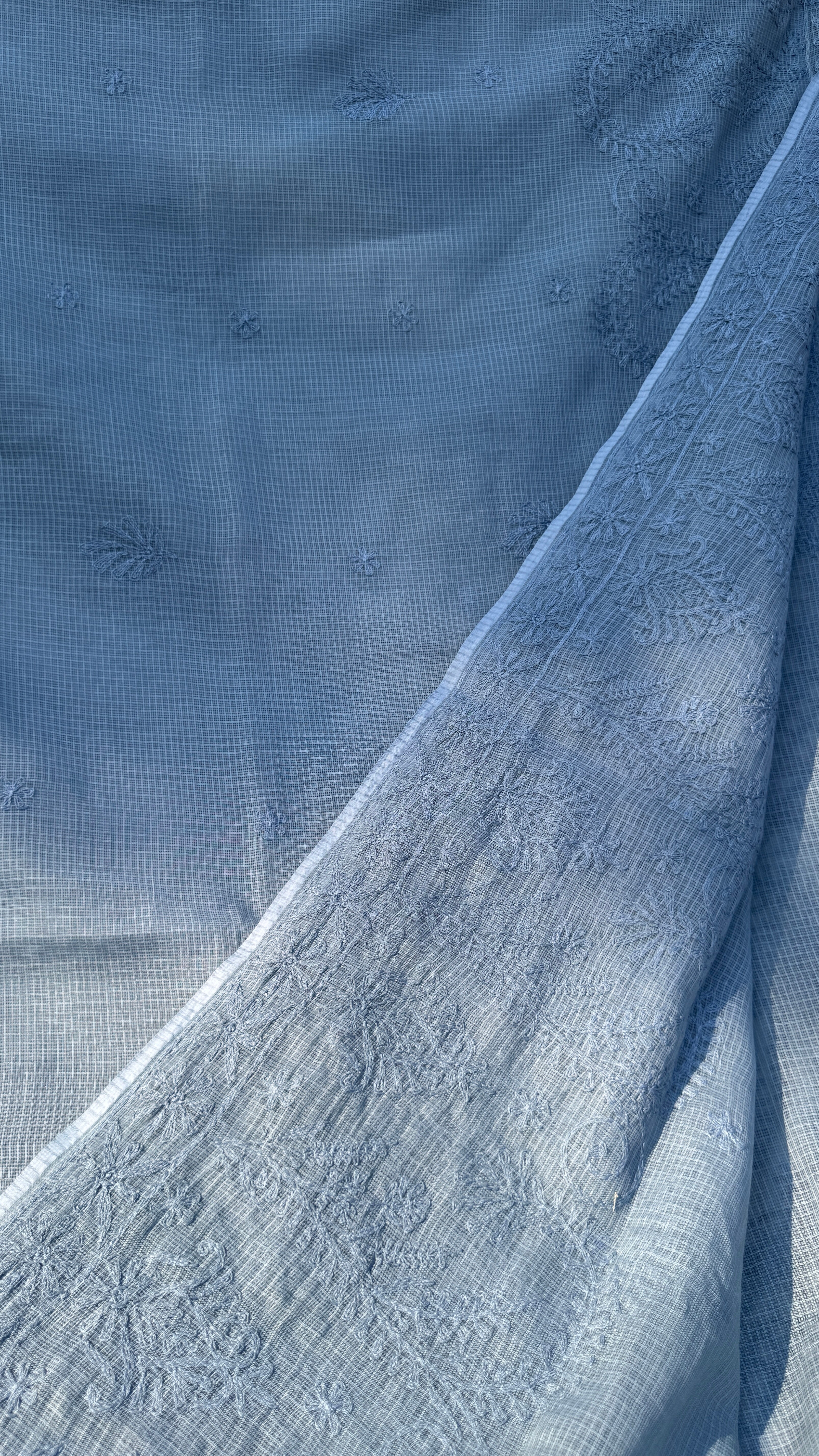 Kota Chikankari saree in Grey
