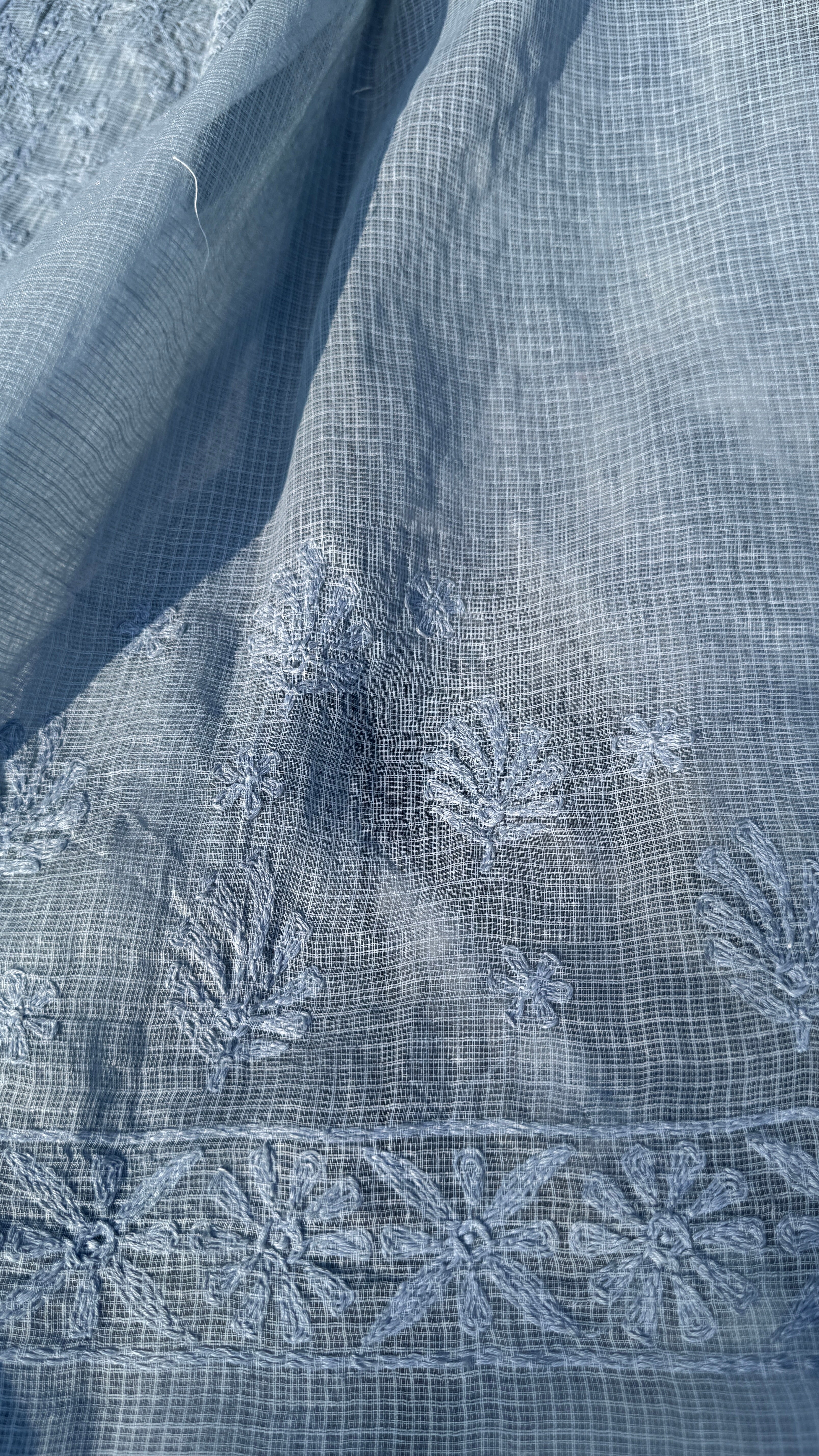 Kota Chikankari saree in Grey