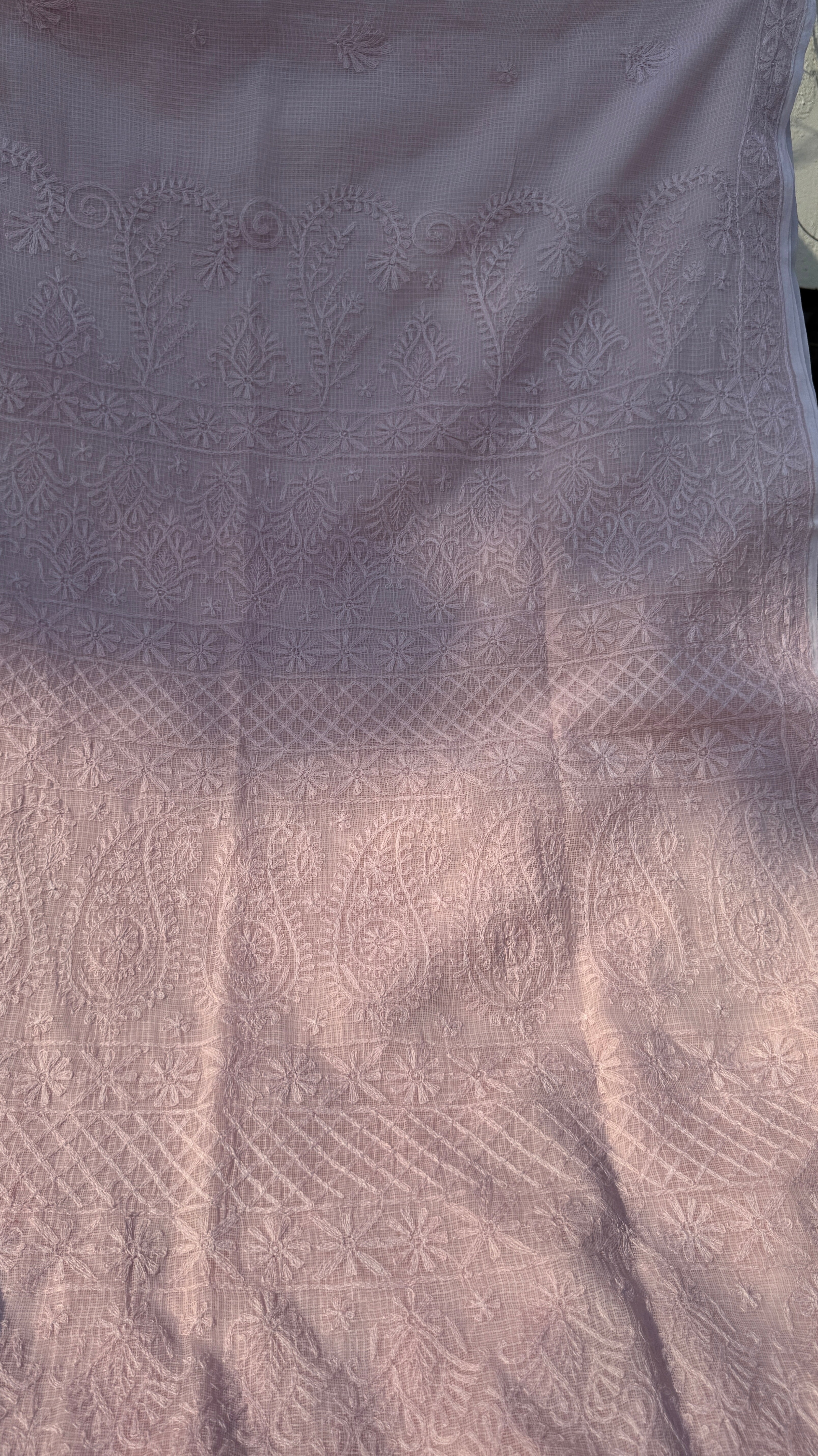 Kota Chikankari saree in Pale Pink