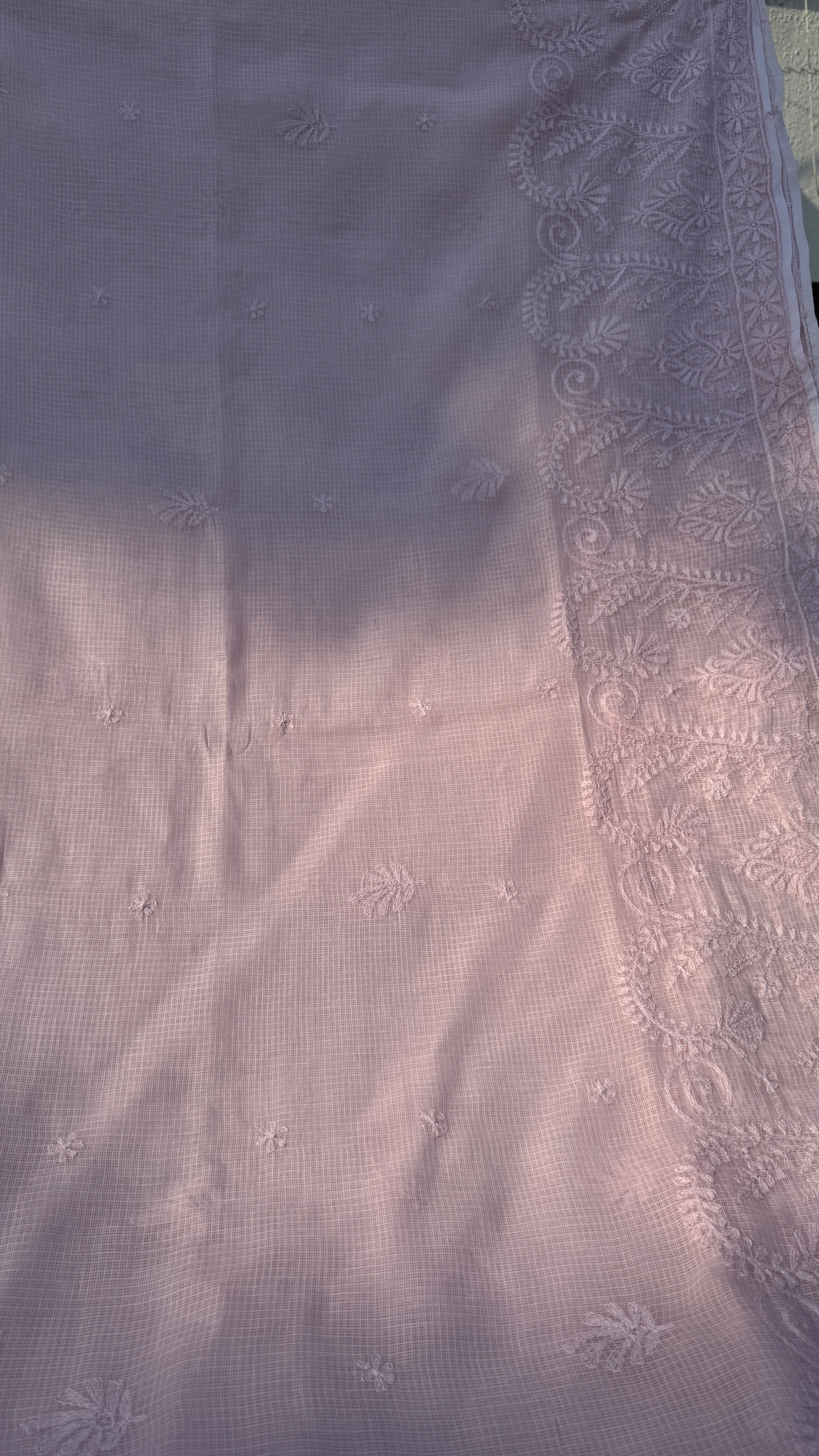 Kota Chikankari saree in Pale Pink