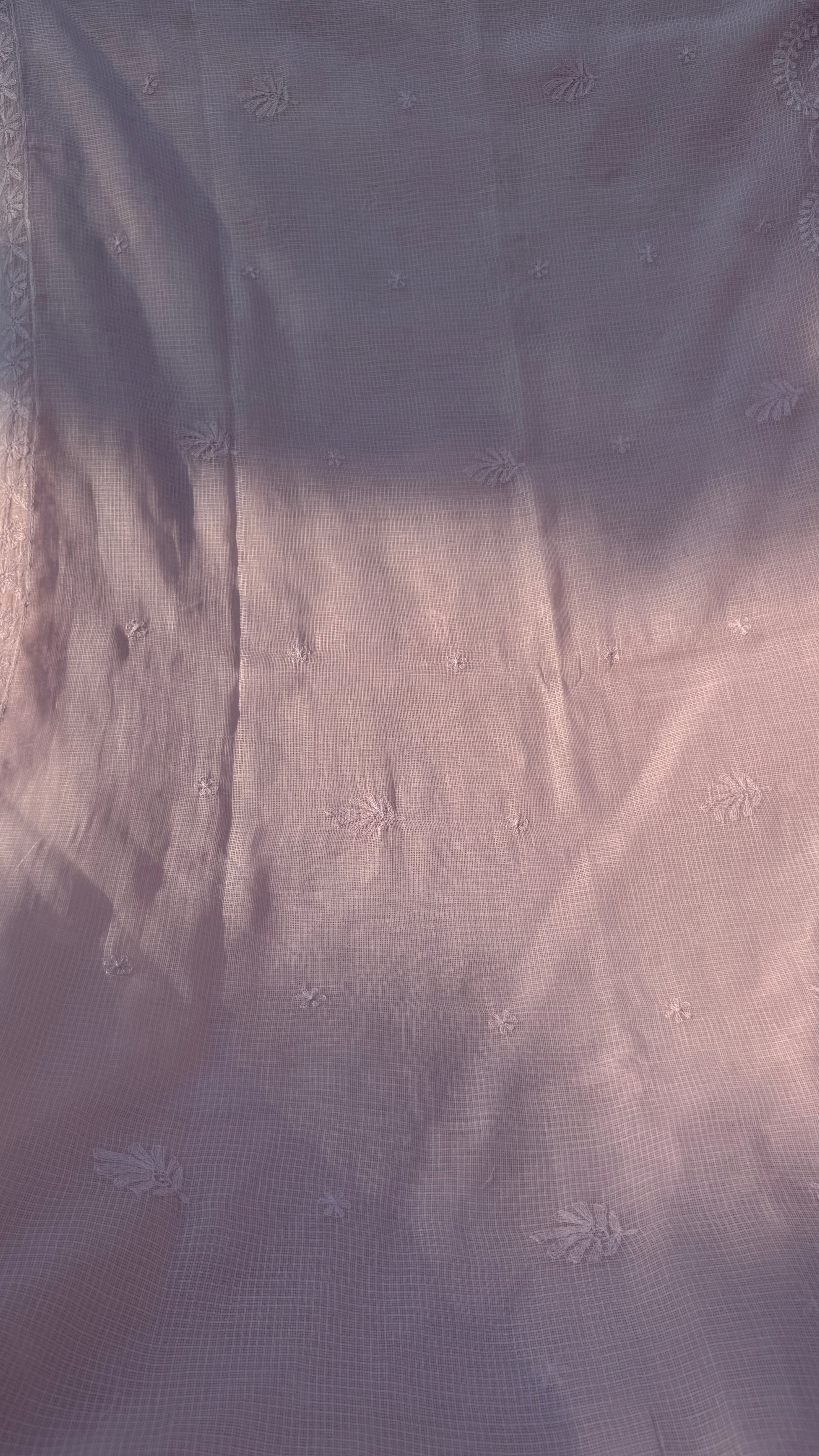 Kota Chikankari saree in Pale Pink