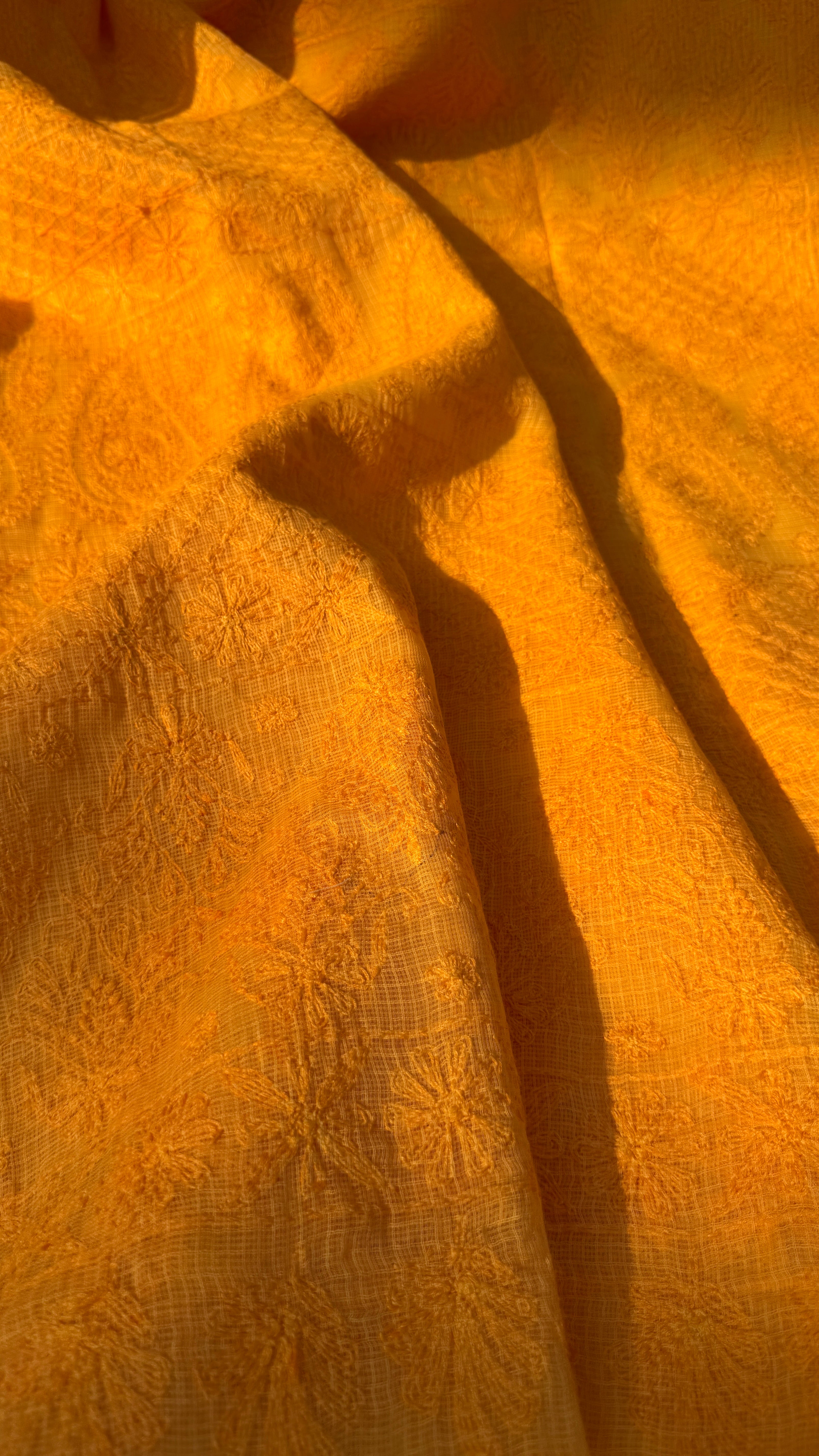 Kota Chikankari saree in Orange