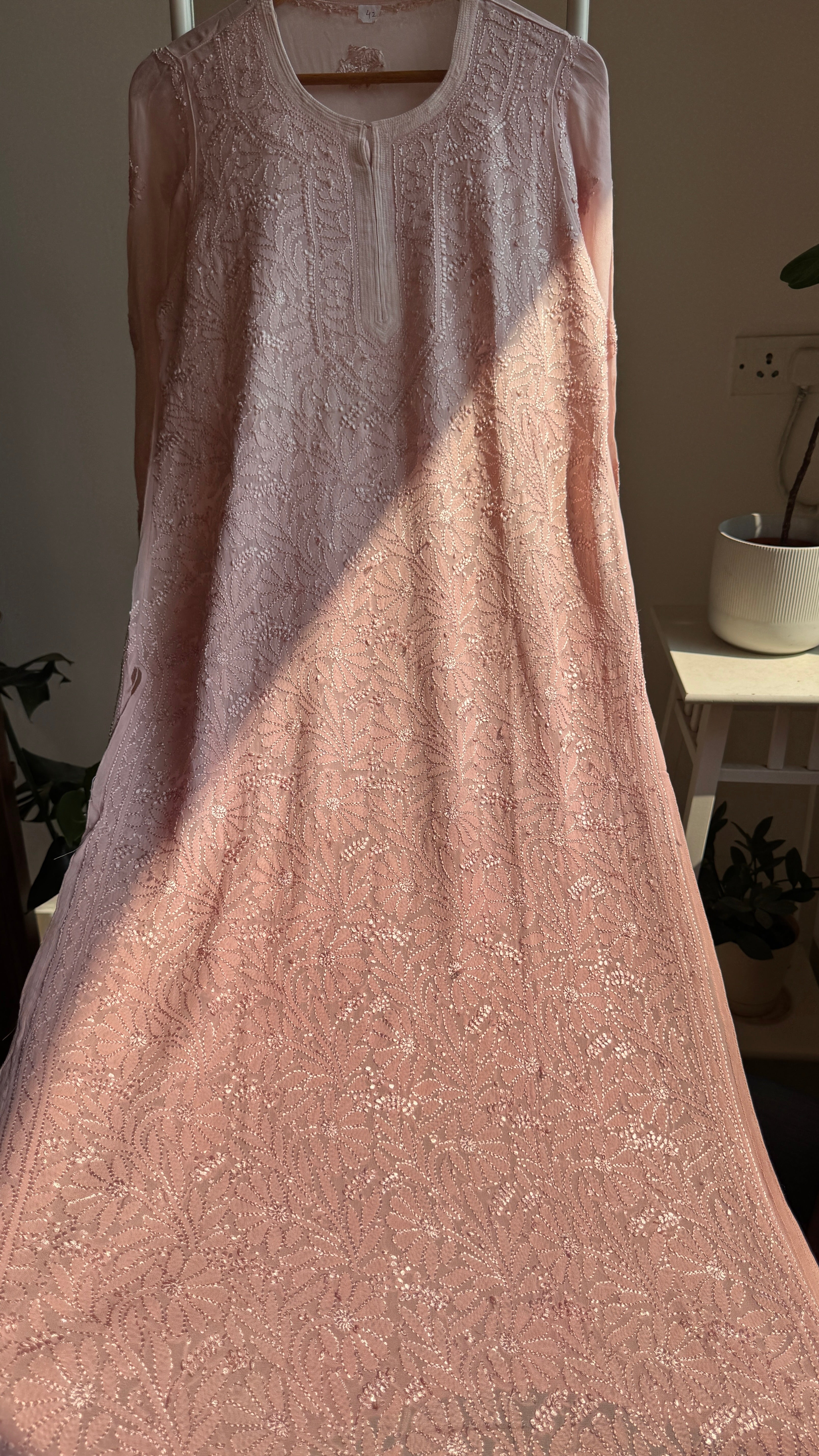 Viscose Kurti - Pale Pink Ombre