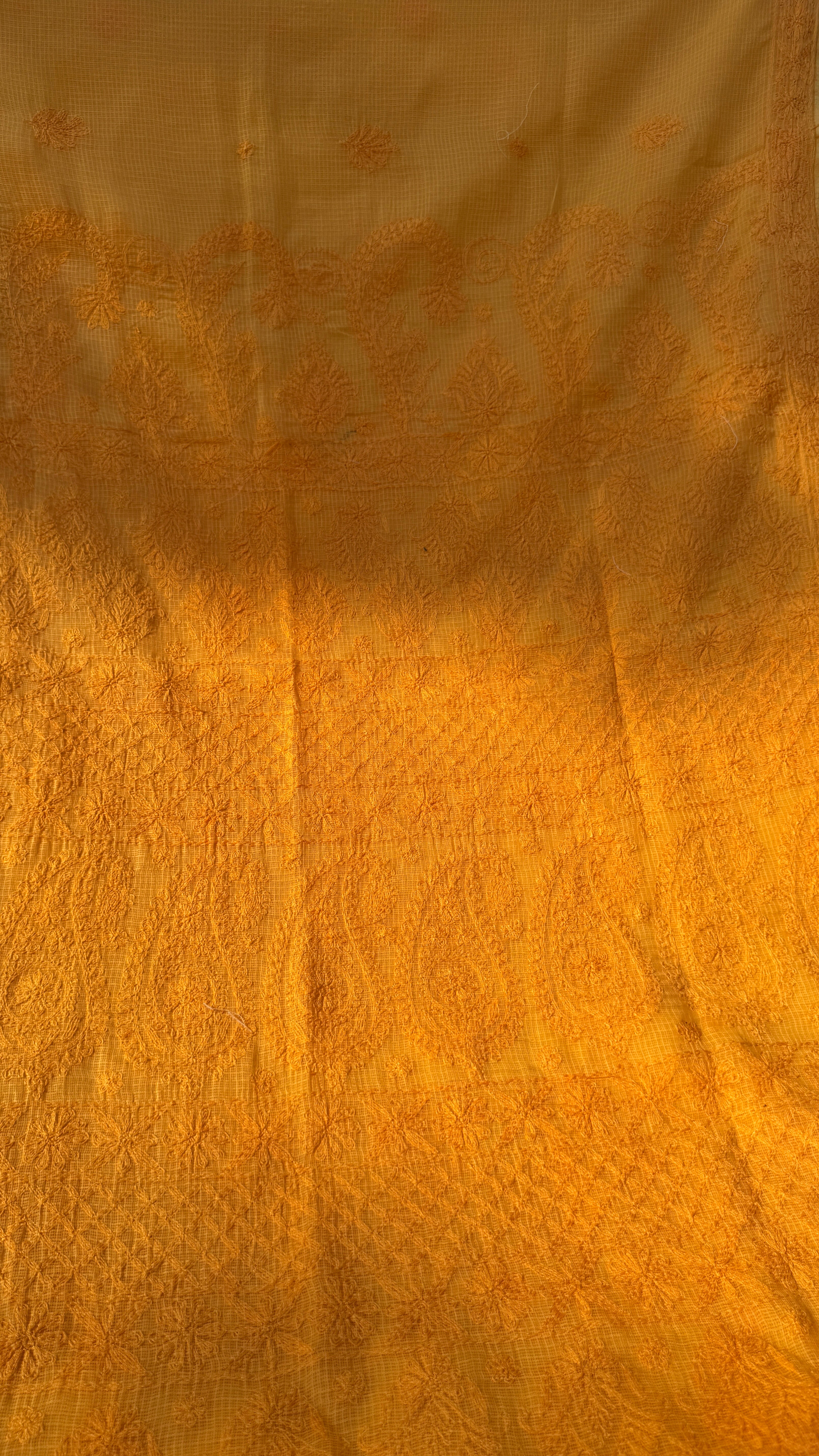 Kota Chikankari saree in Orange