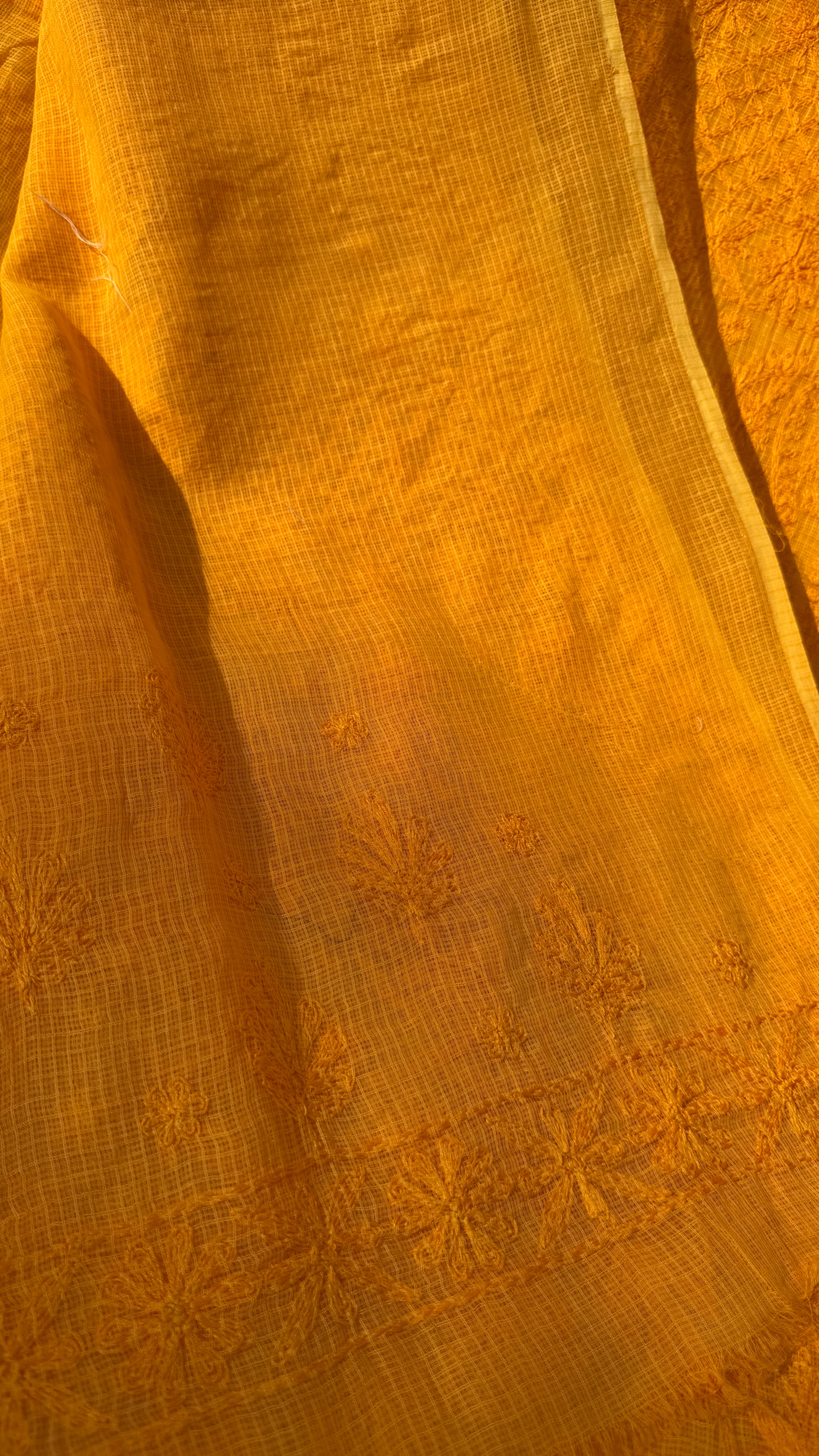 Kota Chikankari saree in Orange