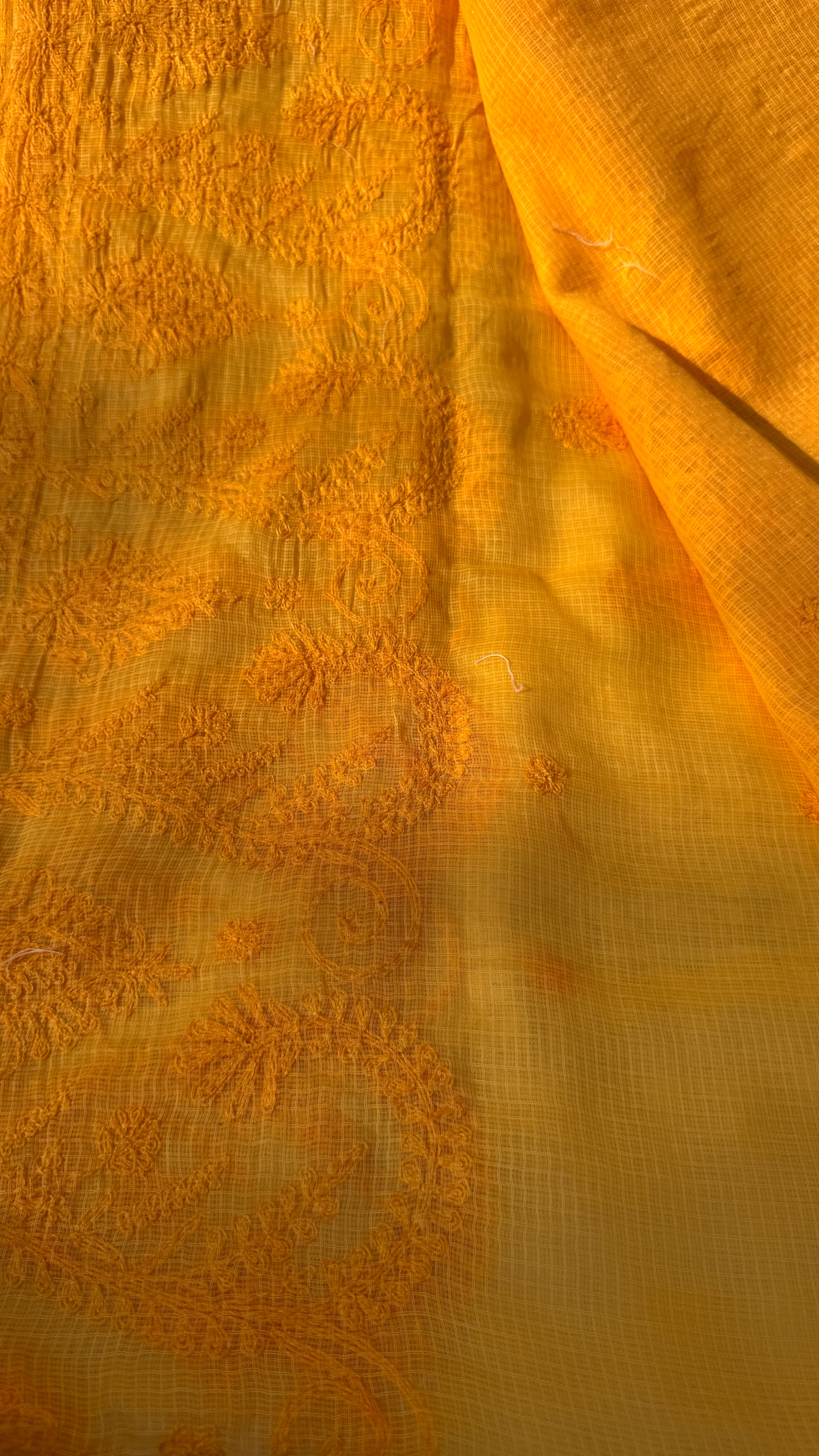 Kota Chikankari saree in Orange