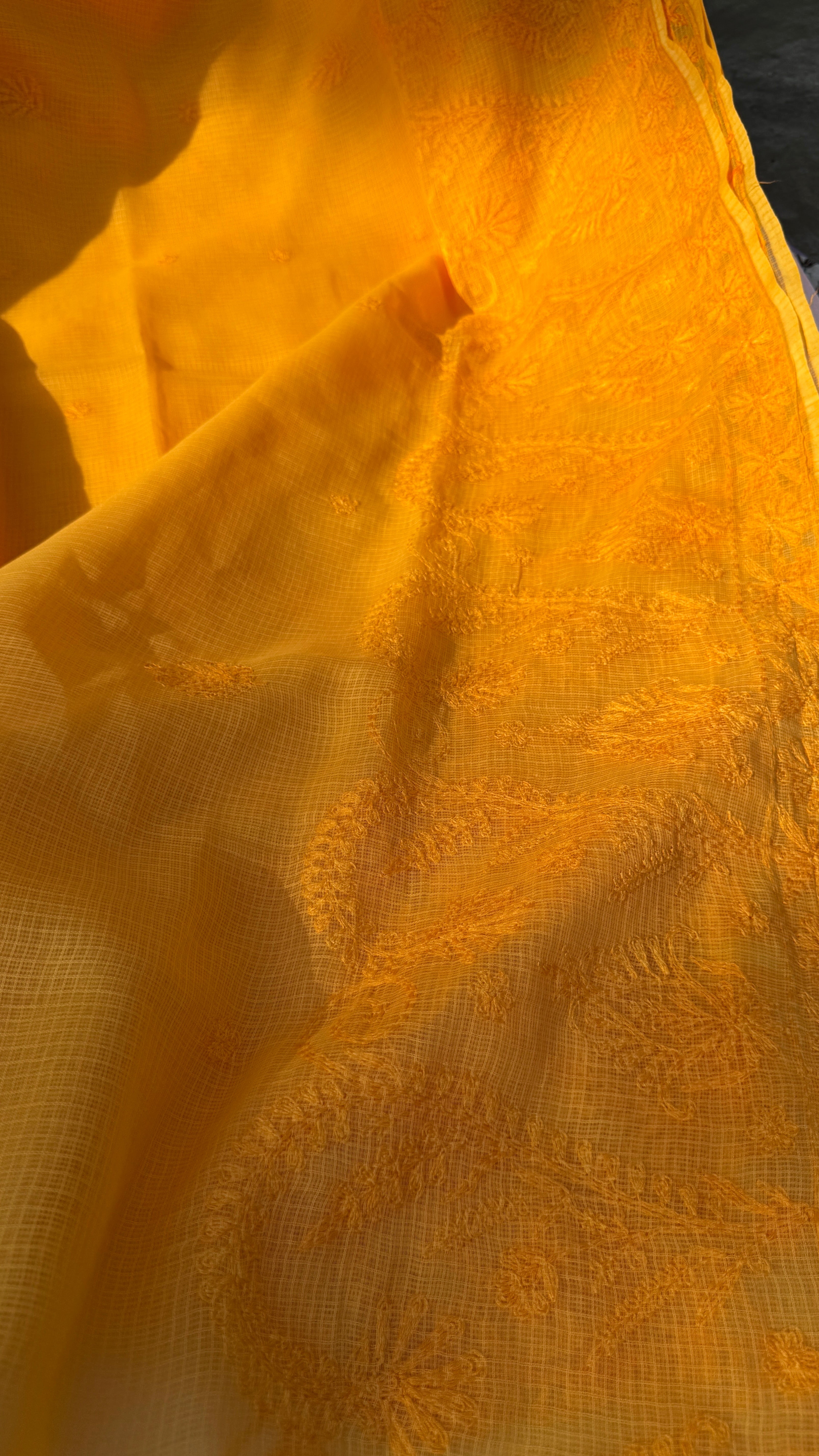 Kota Chikankari saree in Orange