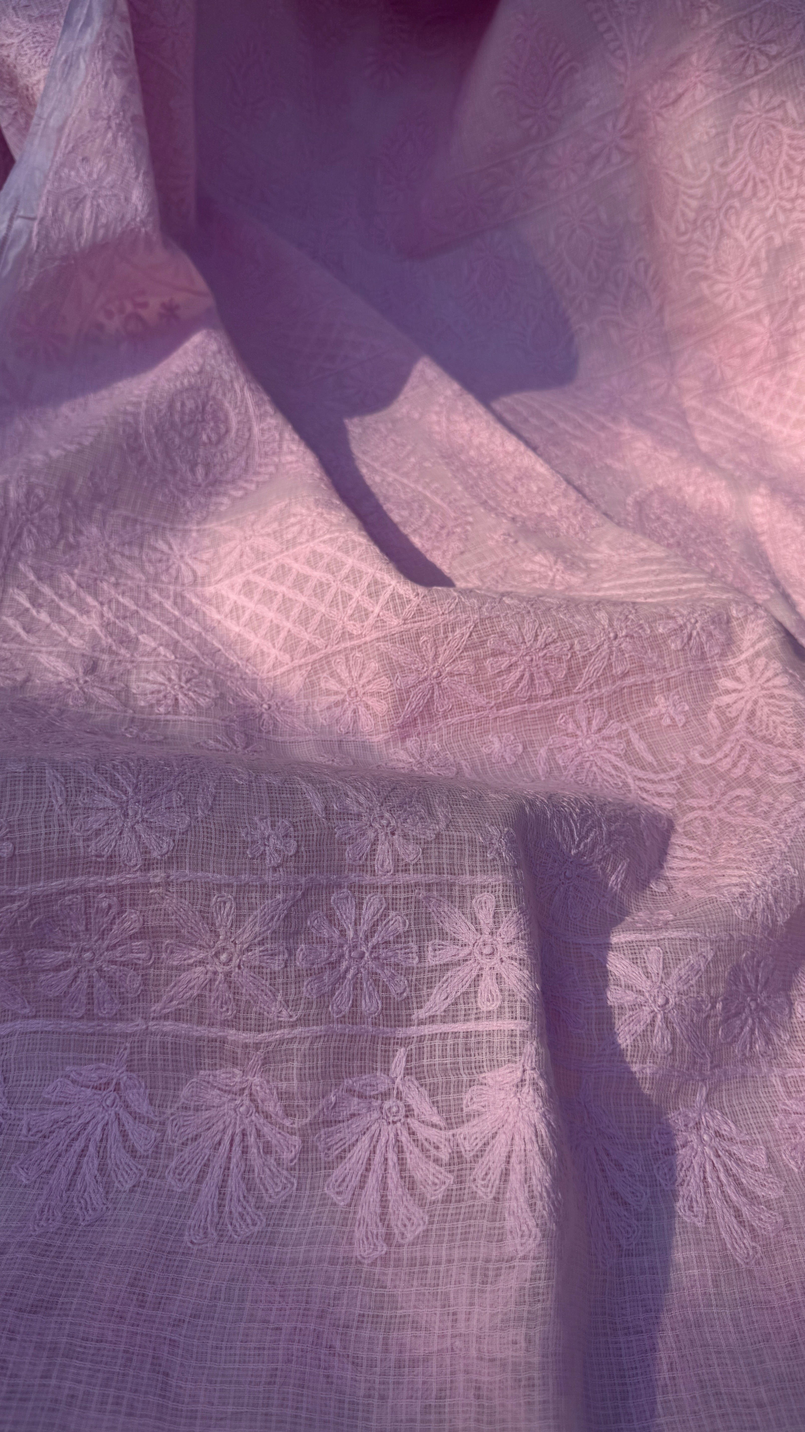Kota Chikankari saree in Pink