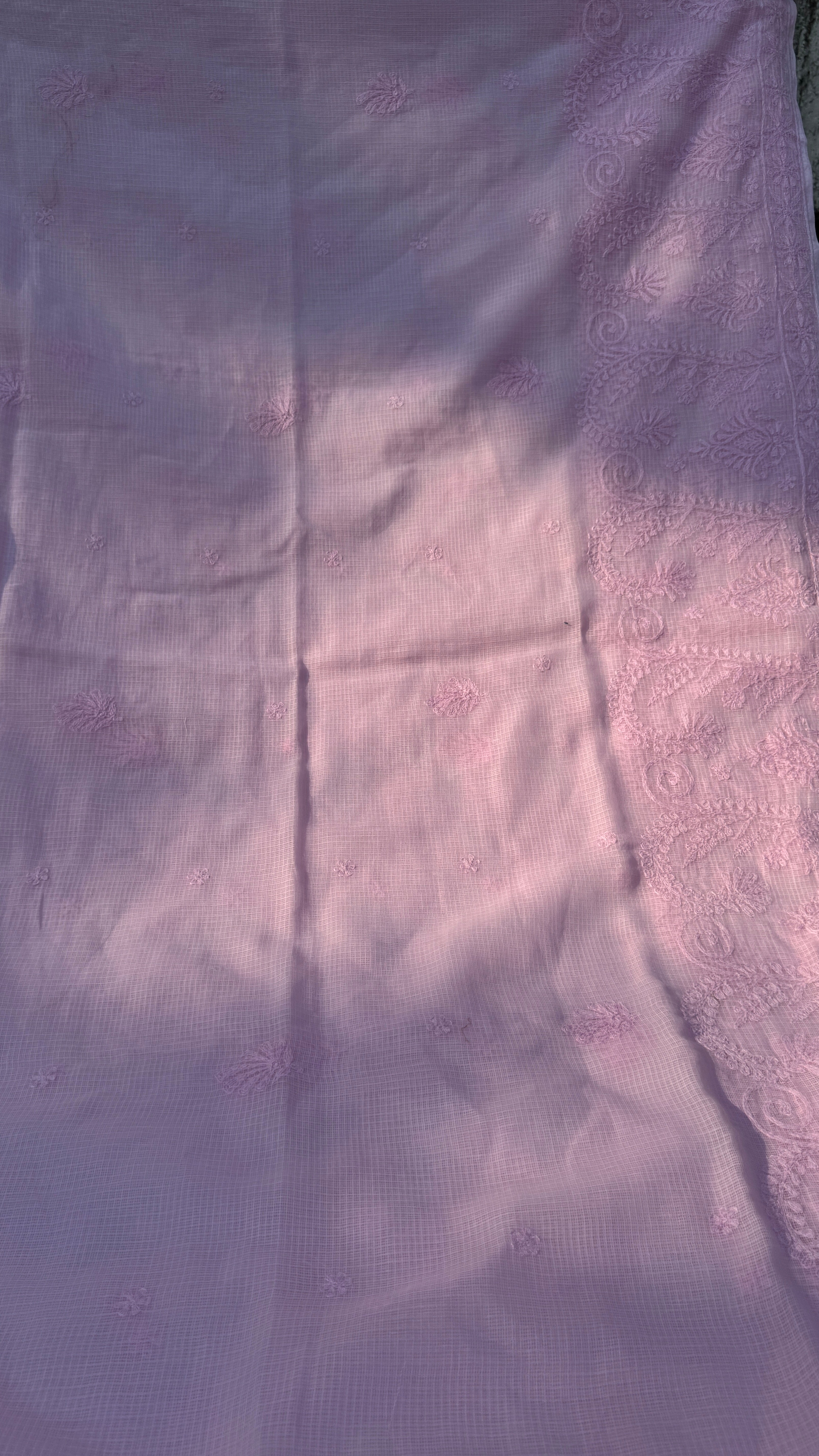 Kota Chikankari saree in Pink