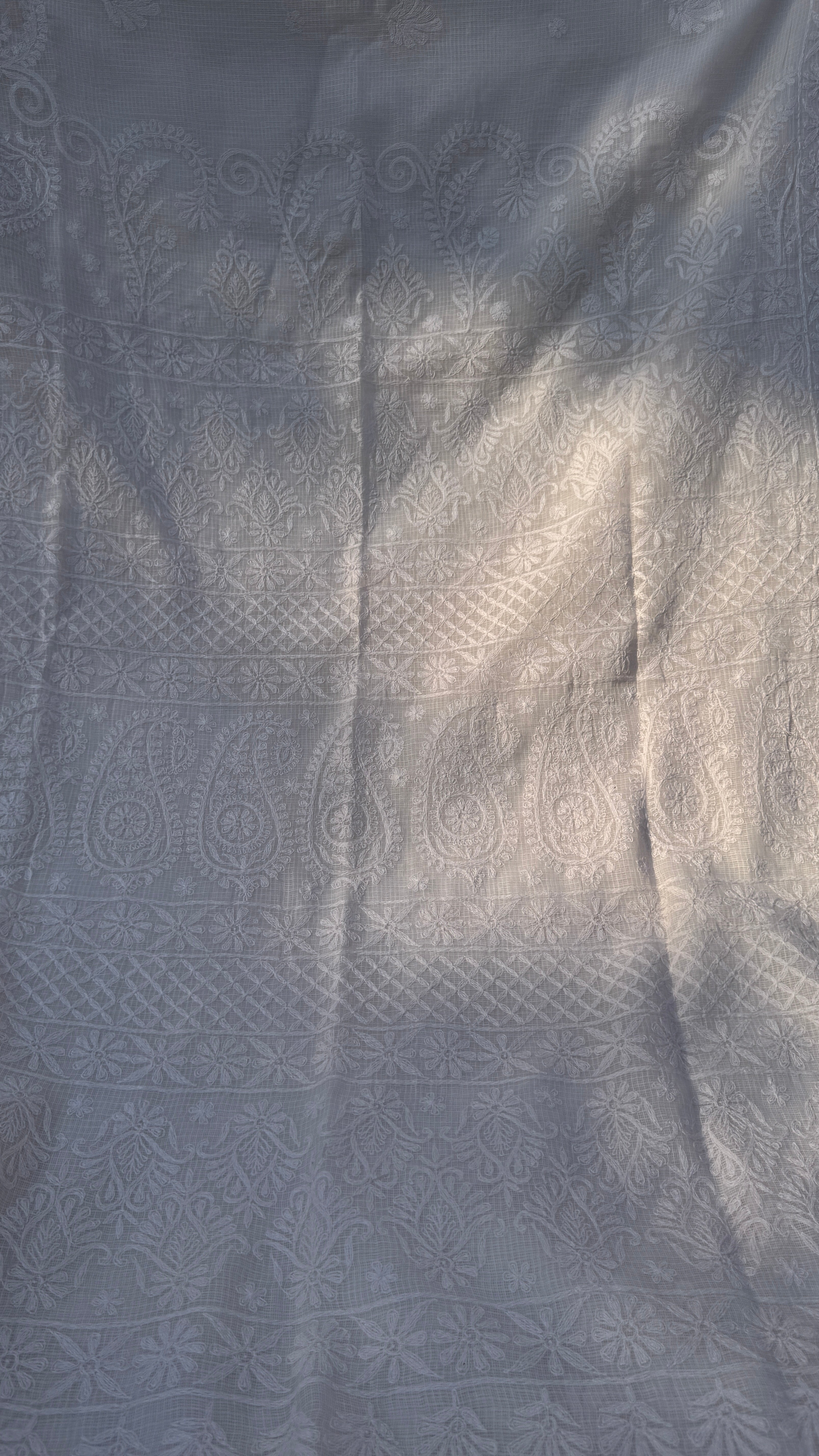 Kota Chikankari saree in Pale Pink