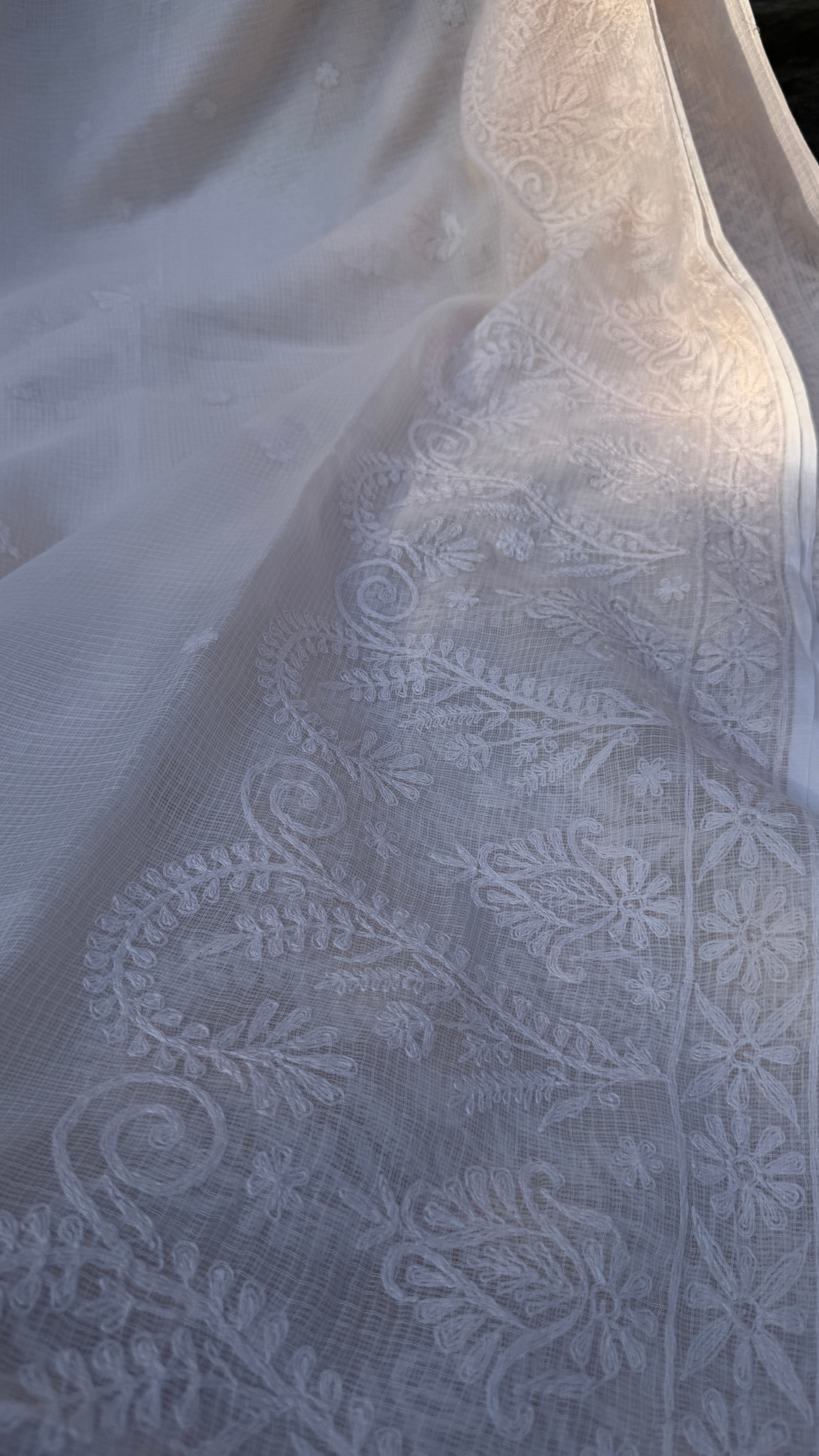 Kota Chikankari saree in Pale Pink
