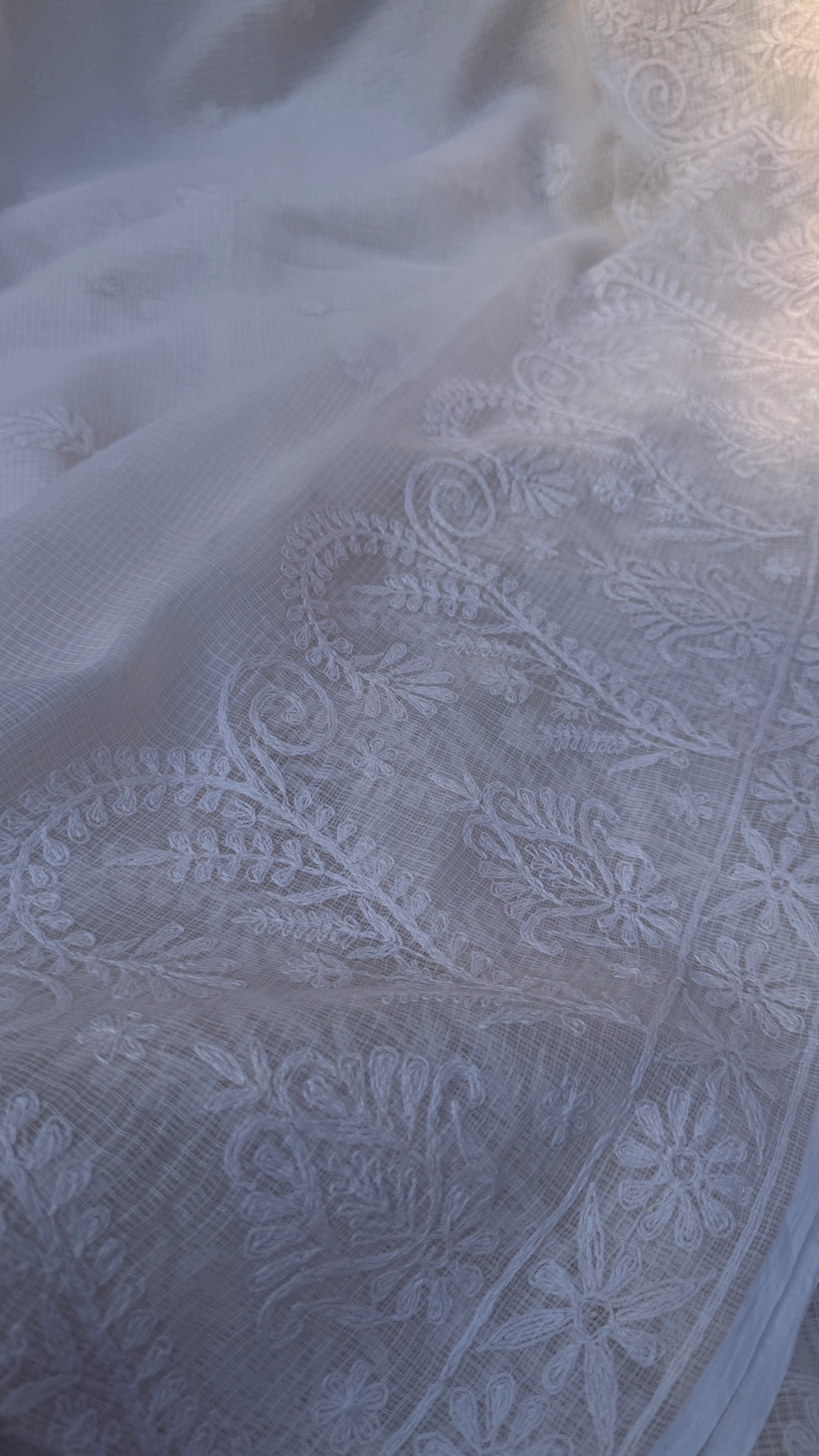 Kota Chikankari saree in Pale Pink