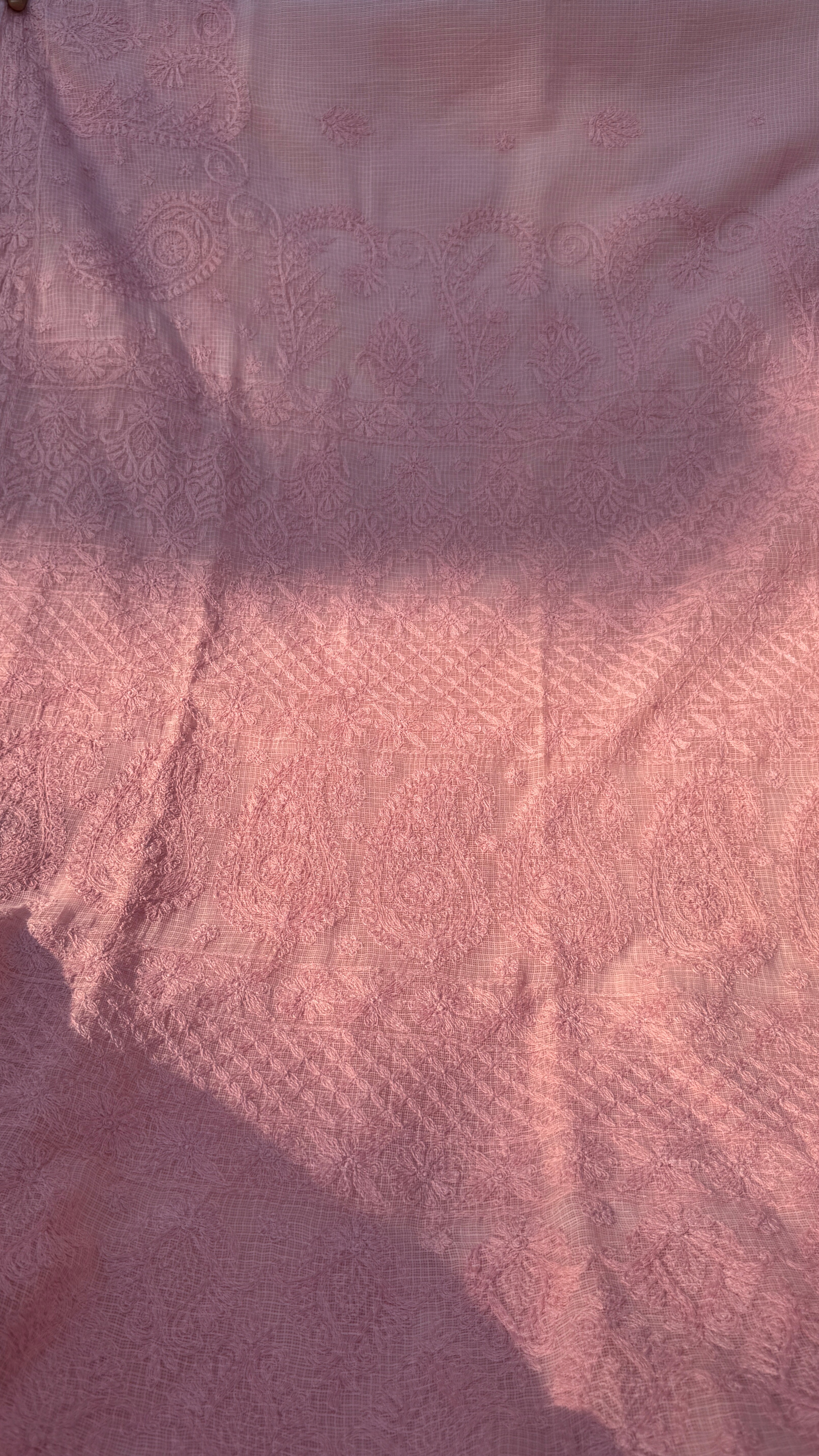 Kota Chikankari saree in Pink