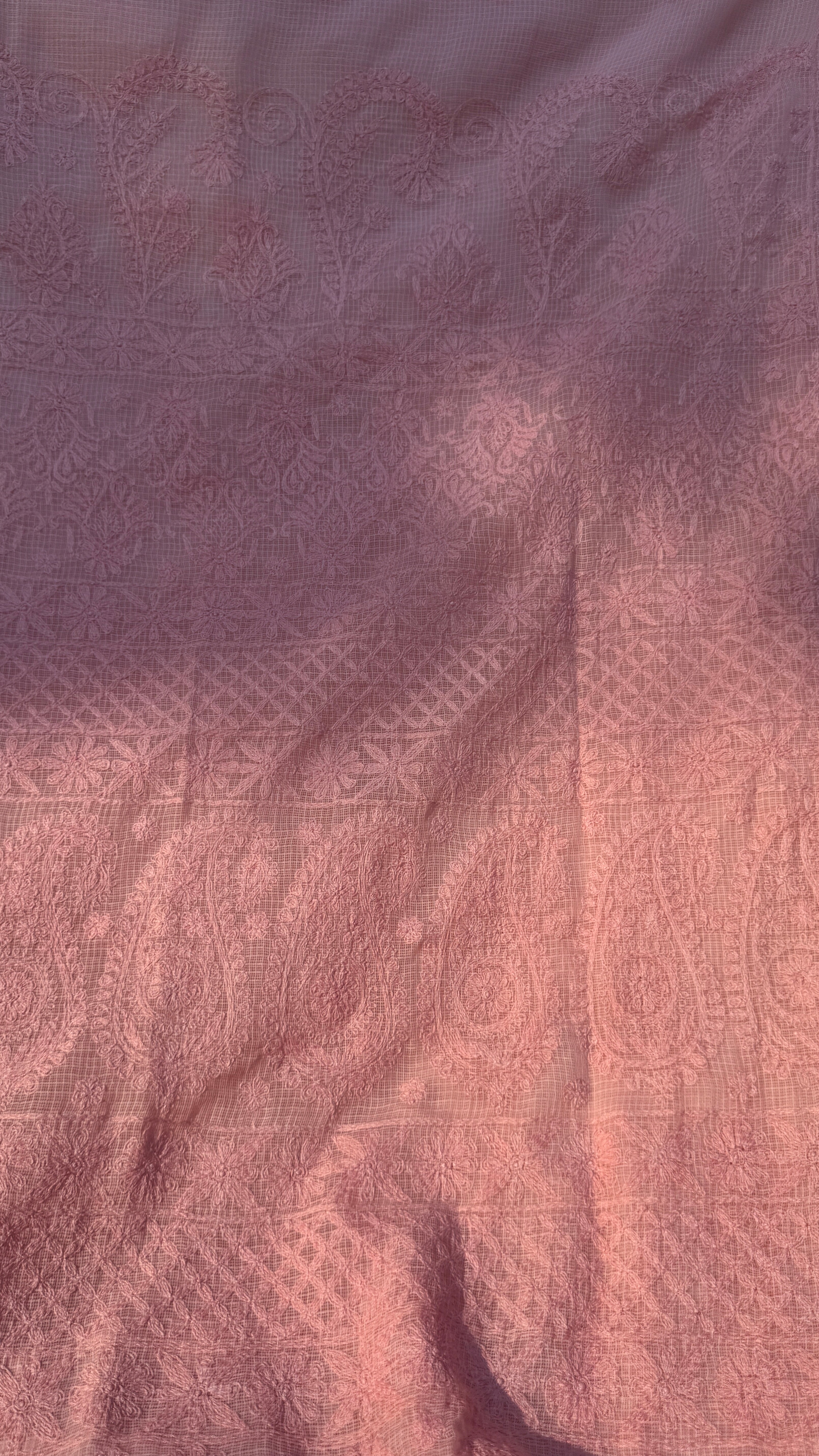 Kota Chikankari saree in Pink