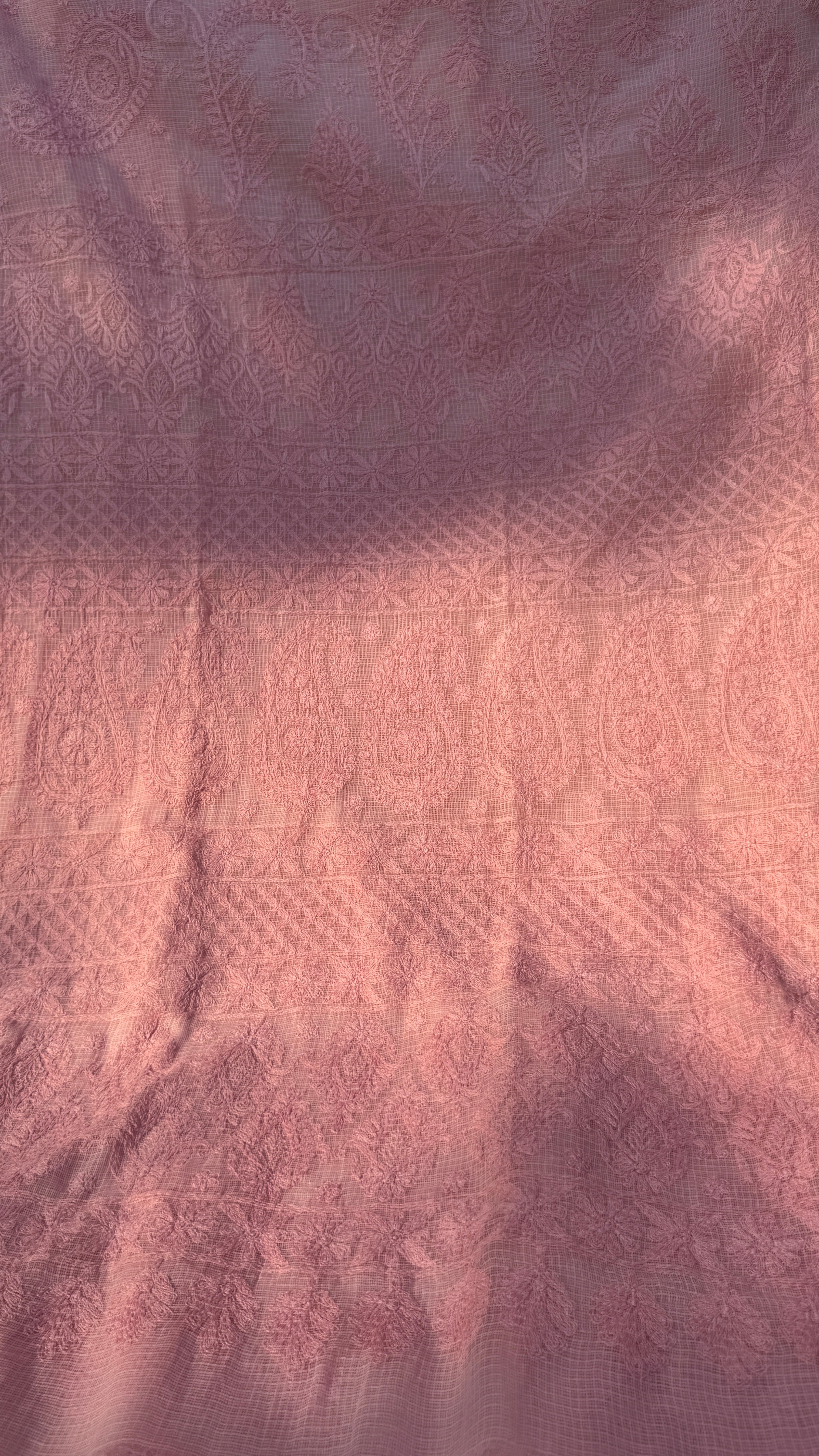 Kota Chikankari saree in Pink
