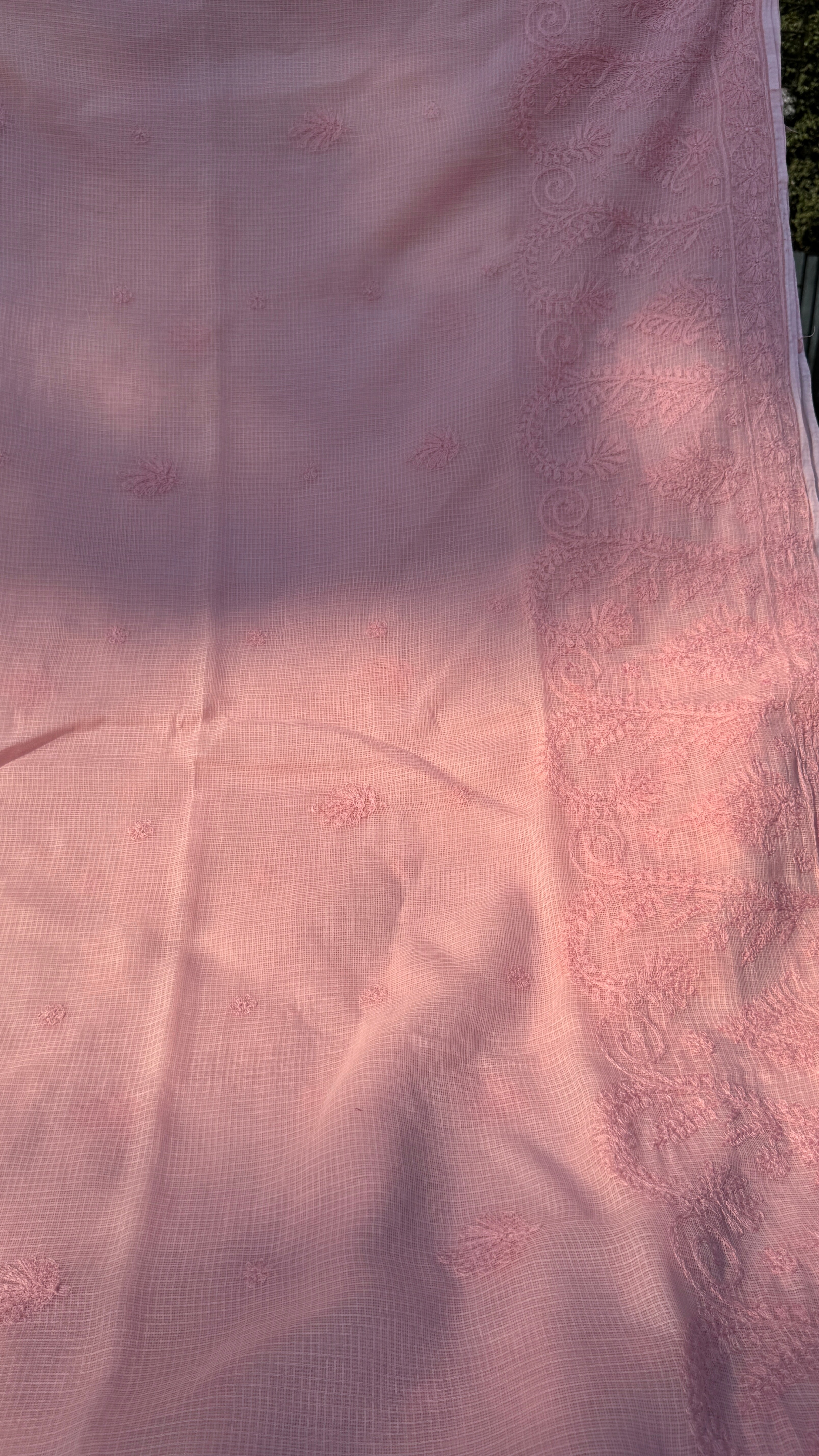 Kota Chikankari saree in Pink