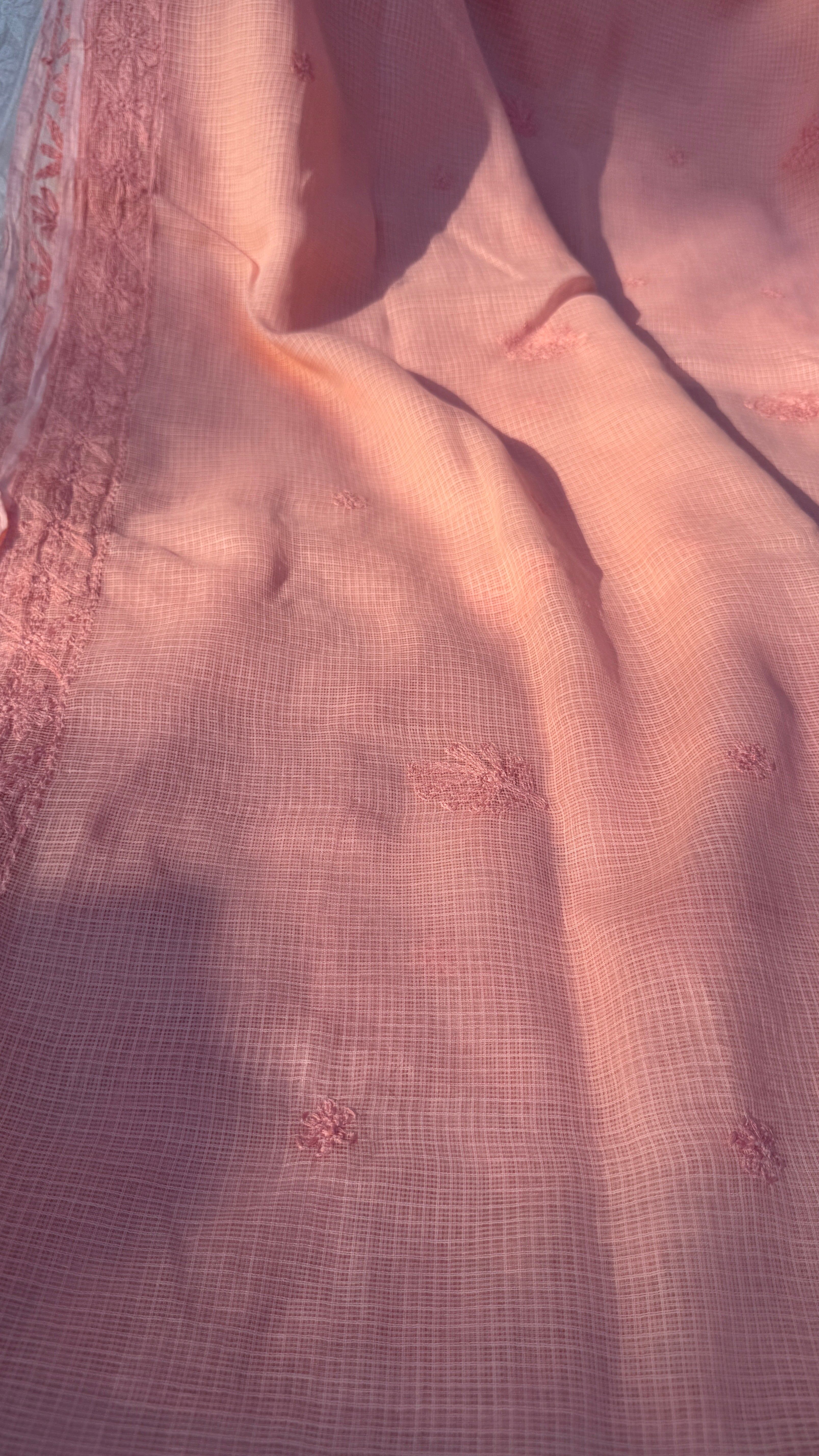 Kota Chikankari saree in Pink