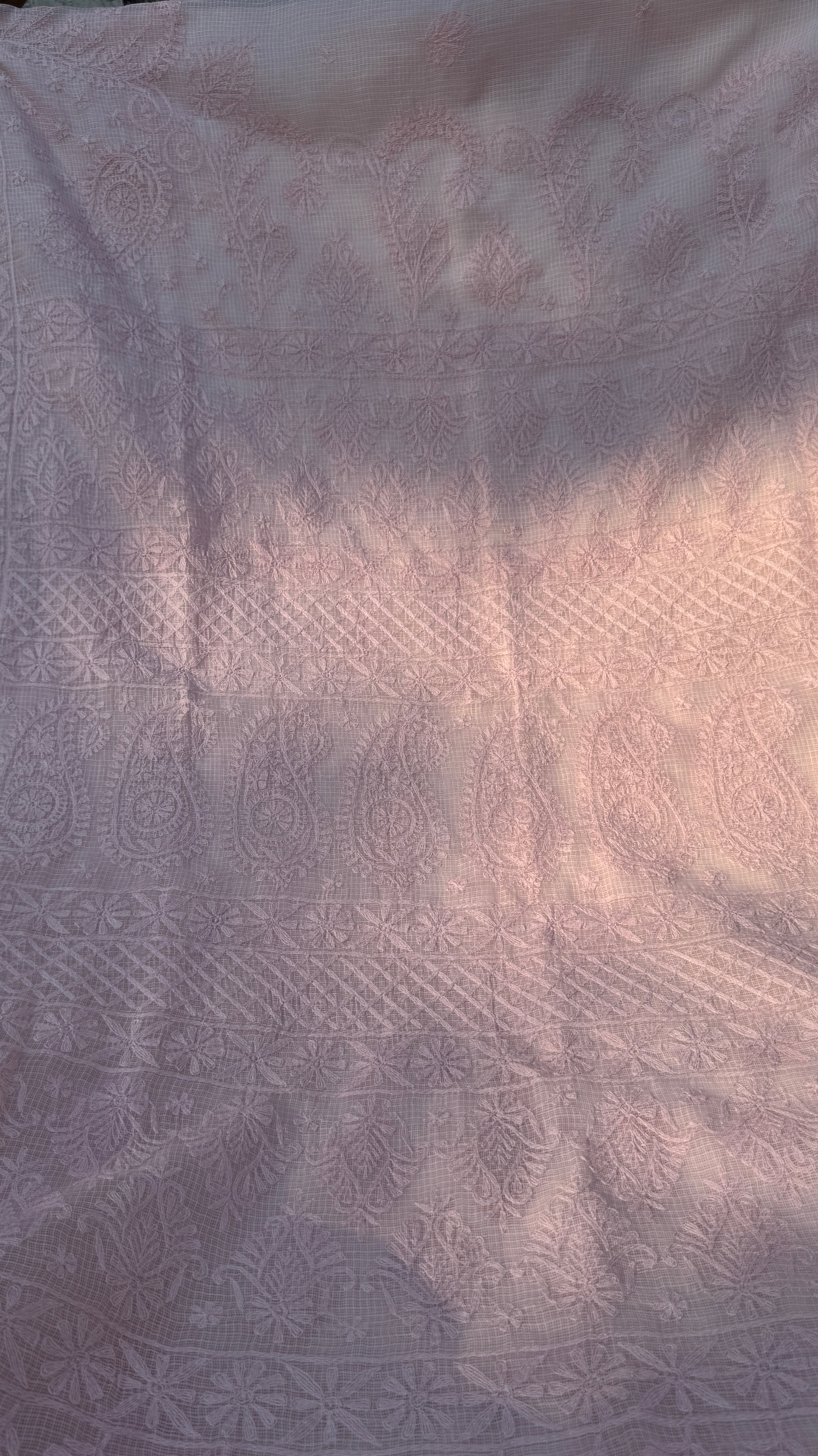 Kota Chikankari saree in Pale Pink