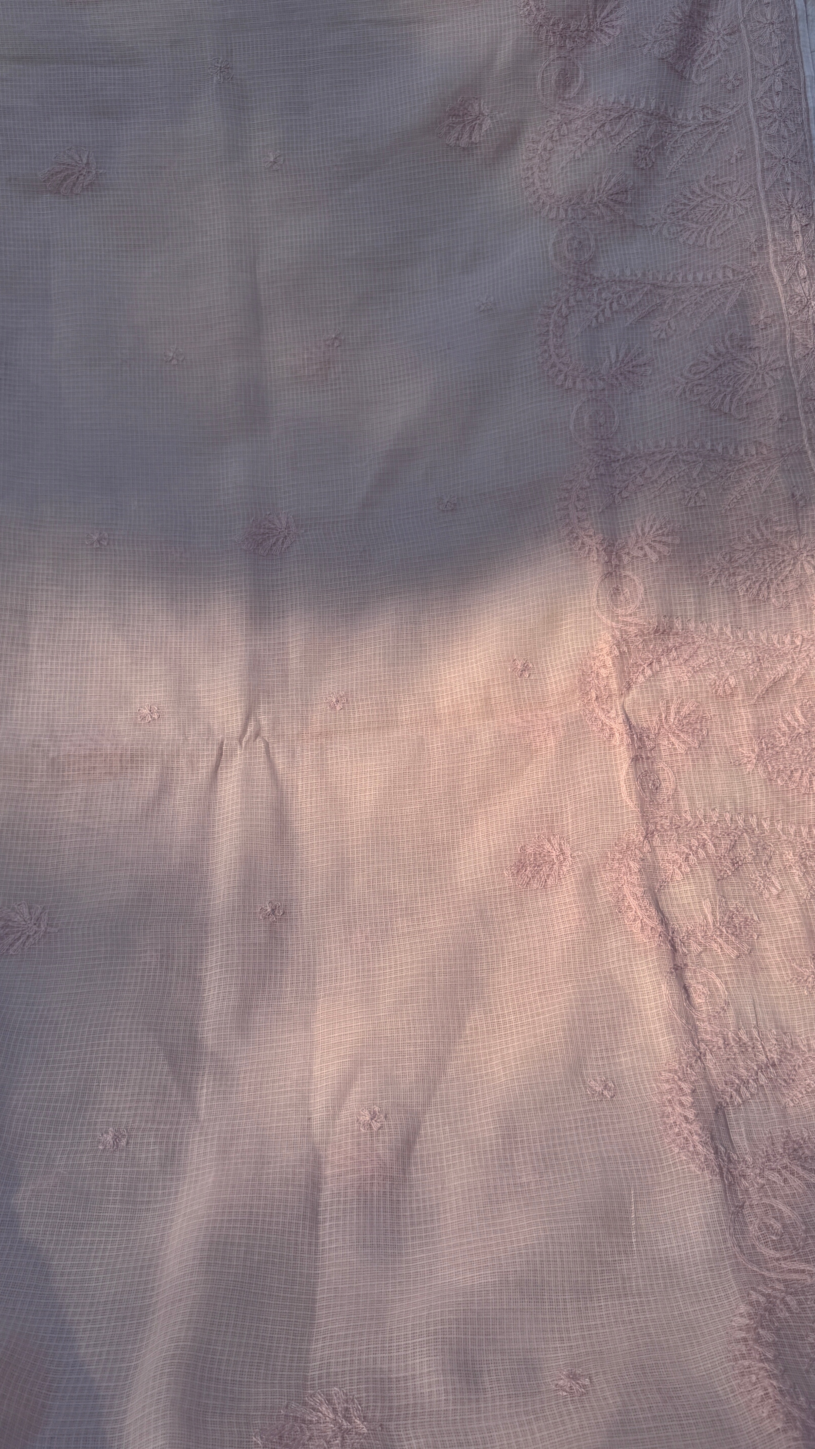 Kota Chikankari saree in Pale Pink
