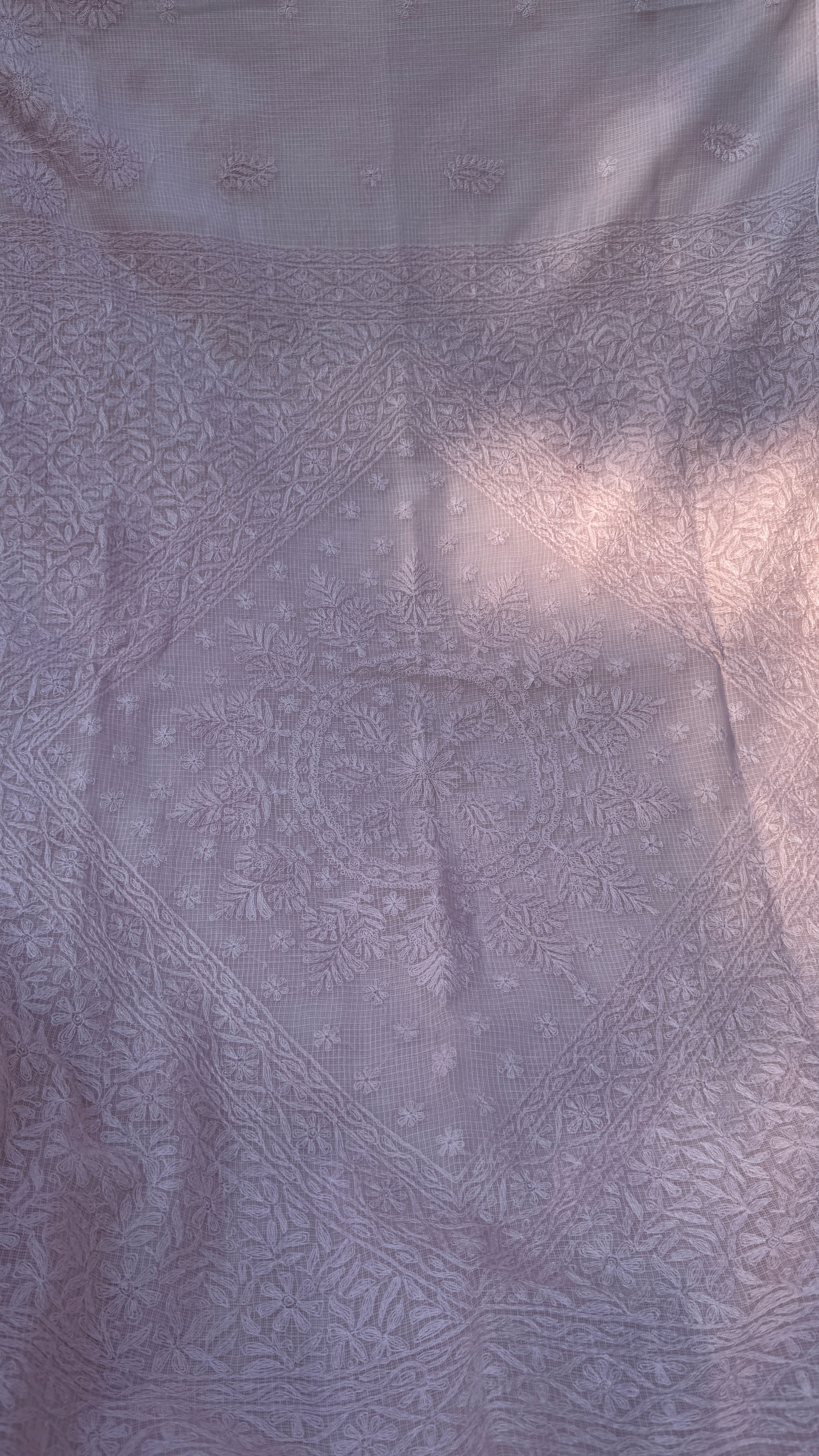 Kota Chikankari saree in Pink