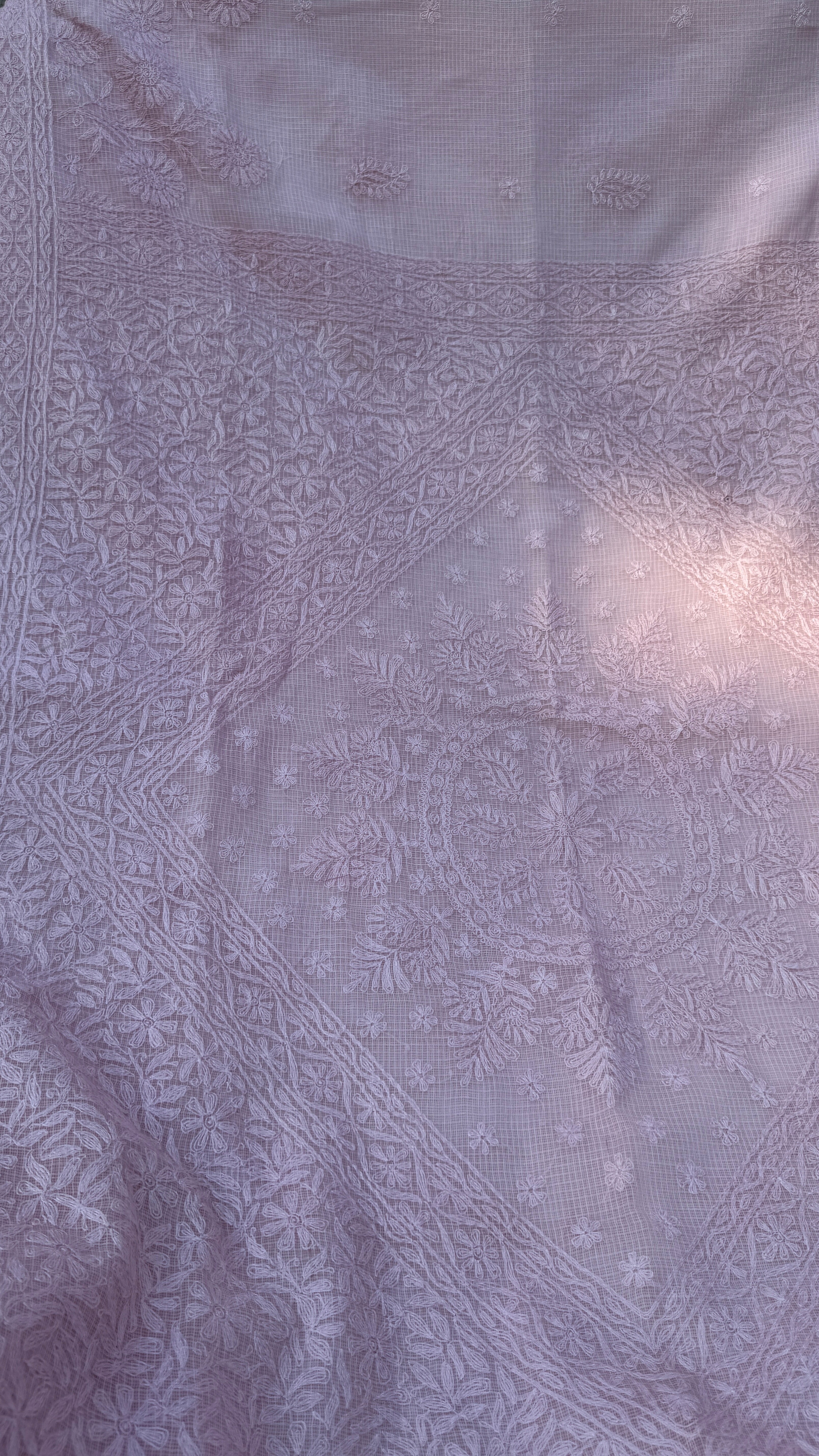 Kota Chikankari saree in Pink