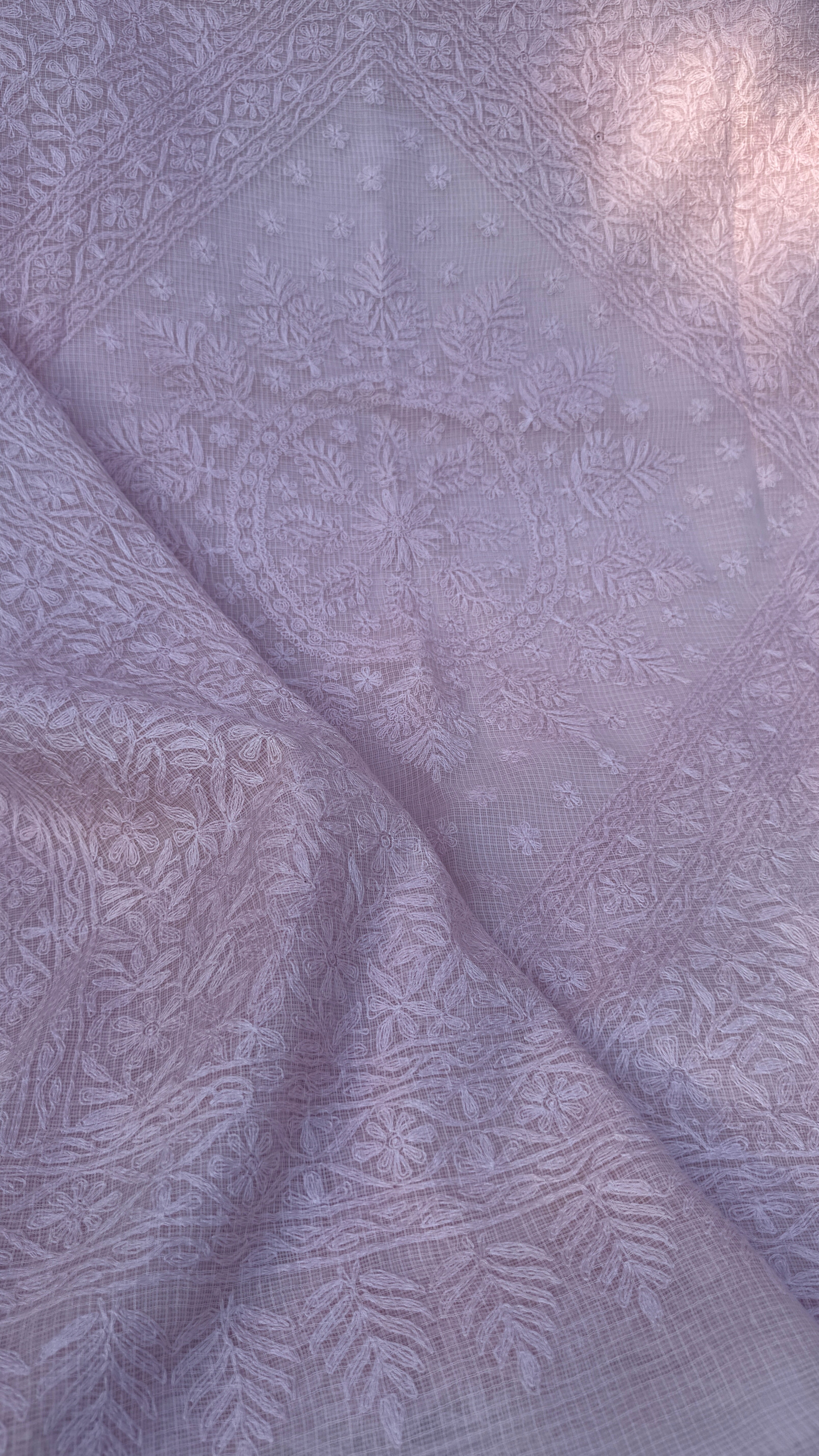 Kota Chikankari saree in Pink