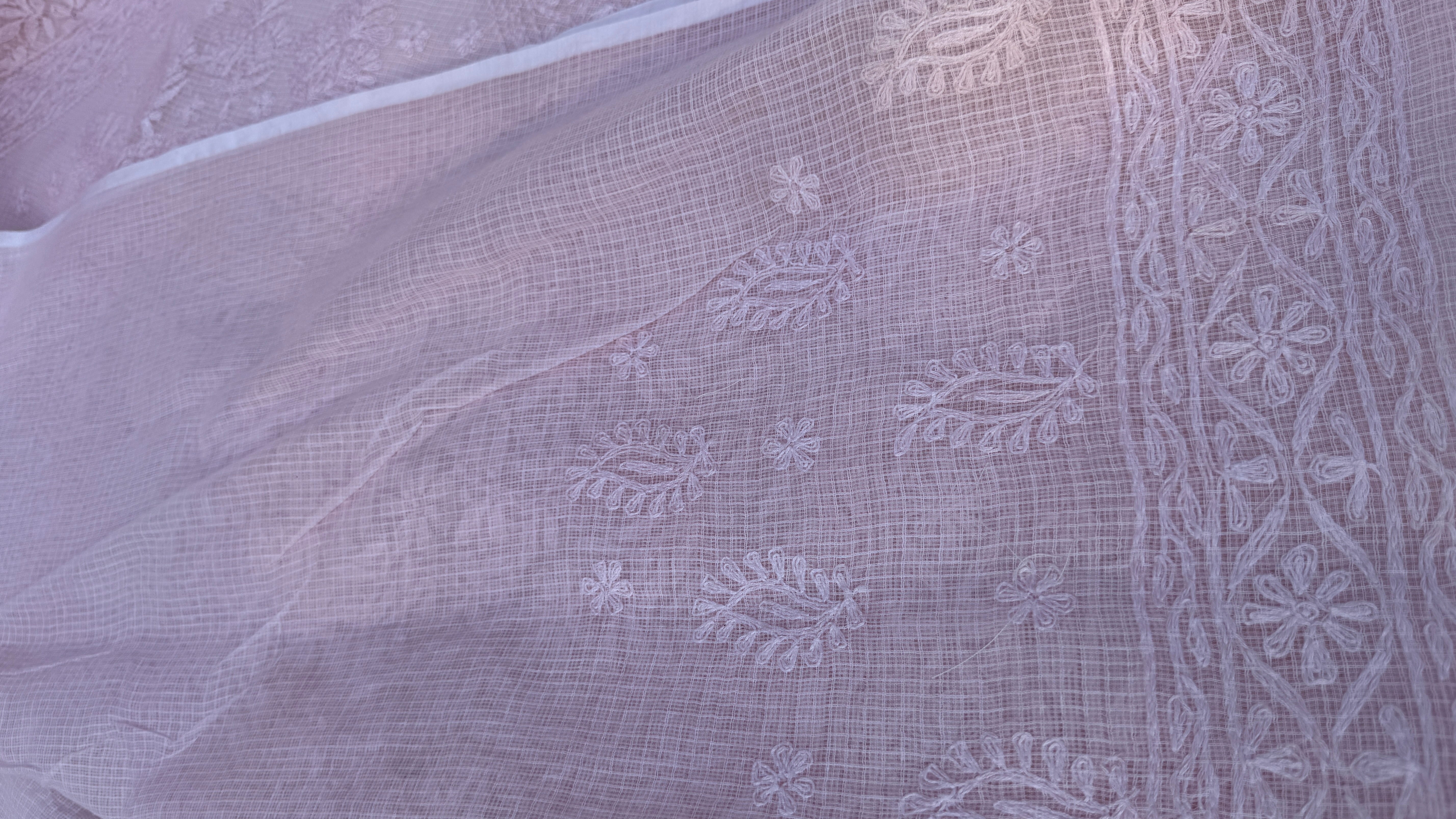 Kota Chikankari saree in Pink