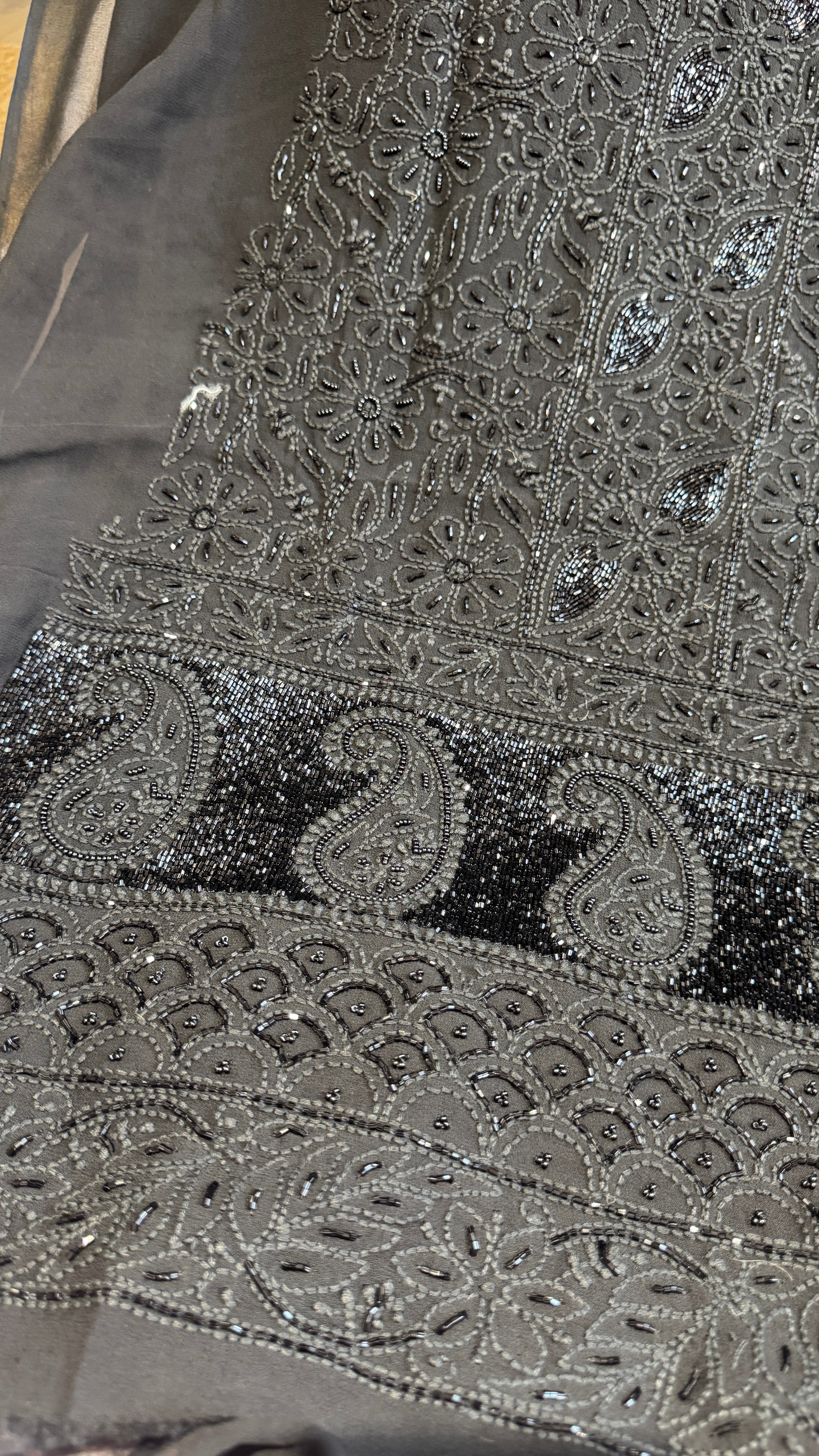Viscose Chikankari Length with Dupatta - Black