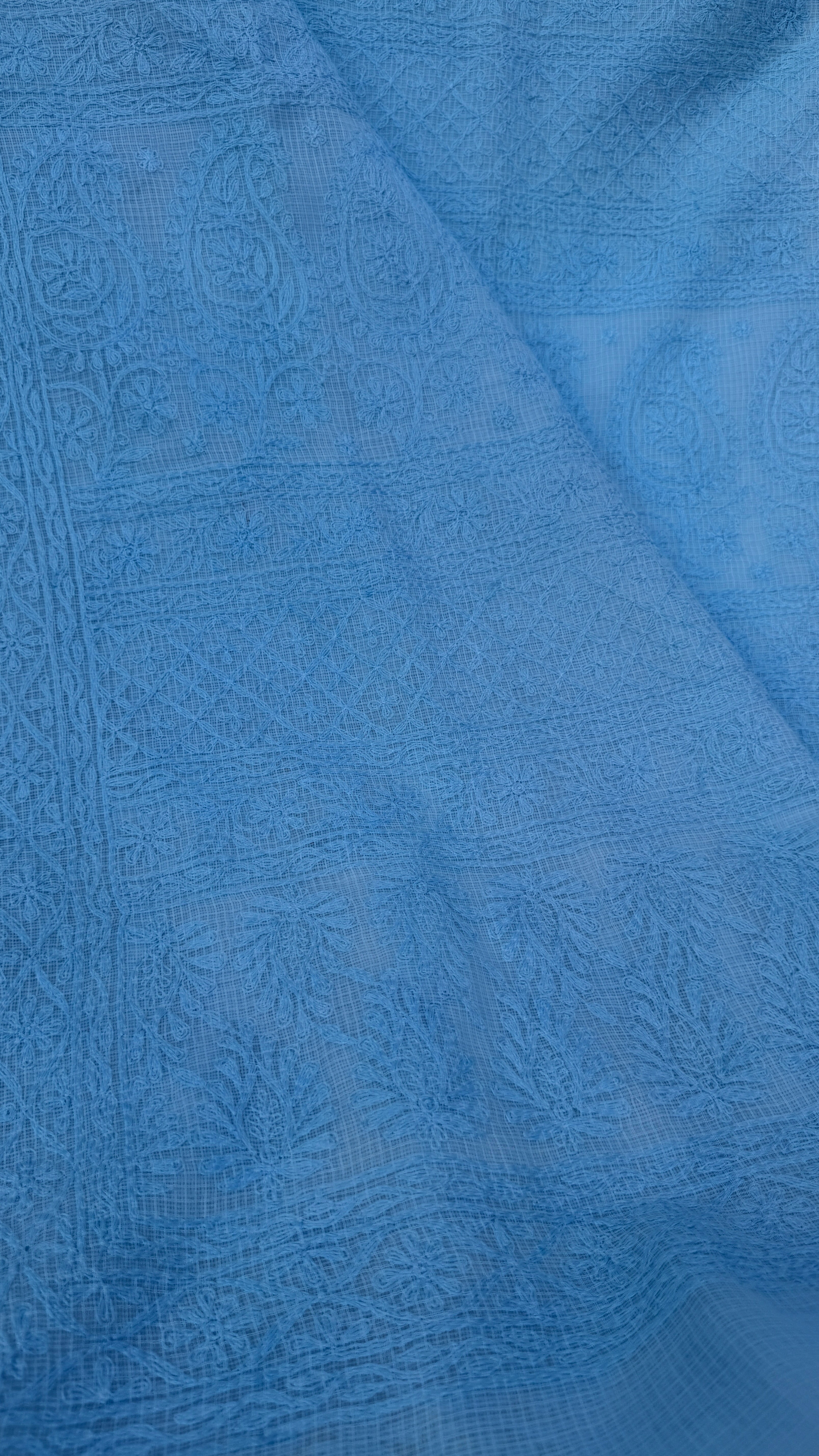 Kota Chikankari saree in Blue