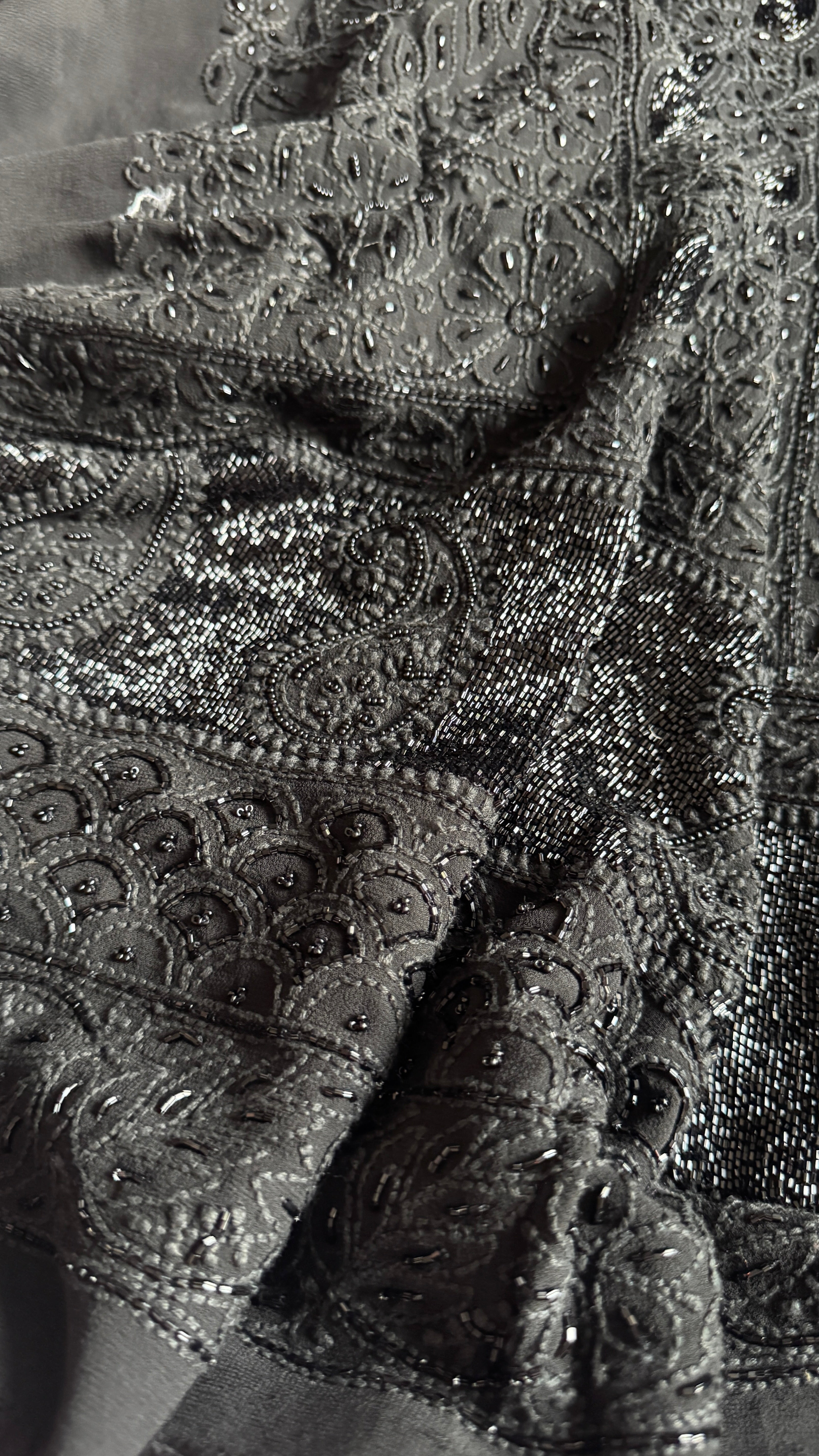 Viscose Chikankari Length with Dupatta - Black