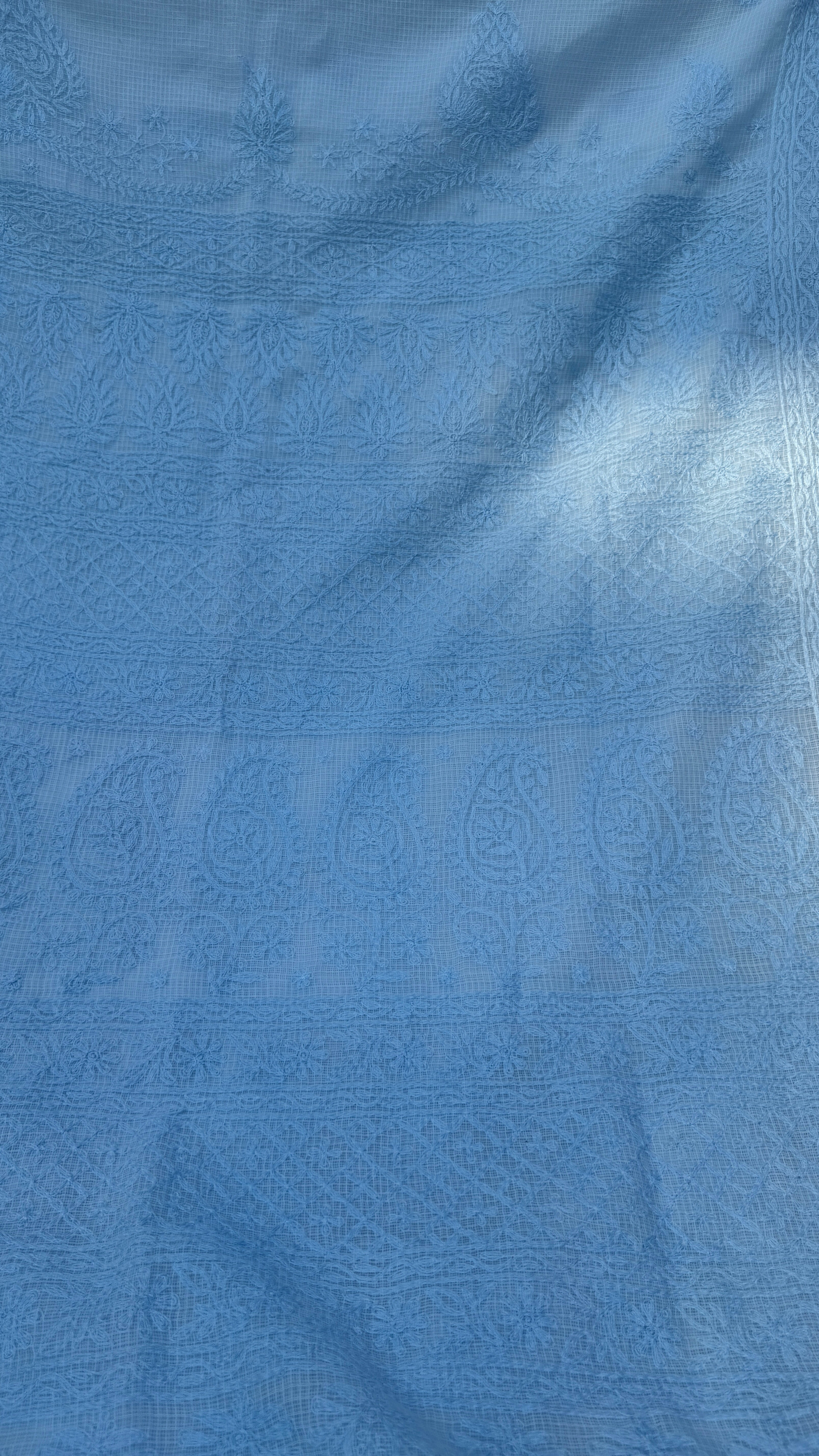 Kota Chikankari saree in Blue
