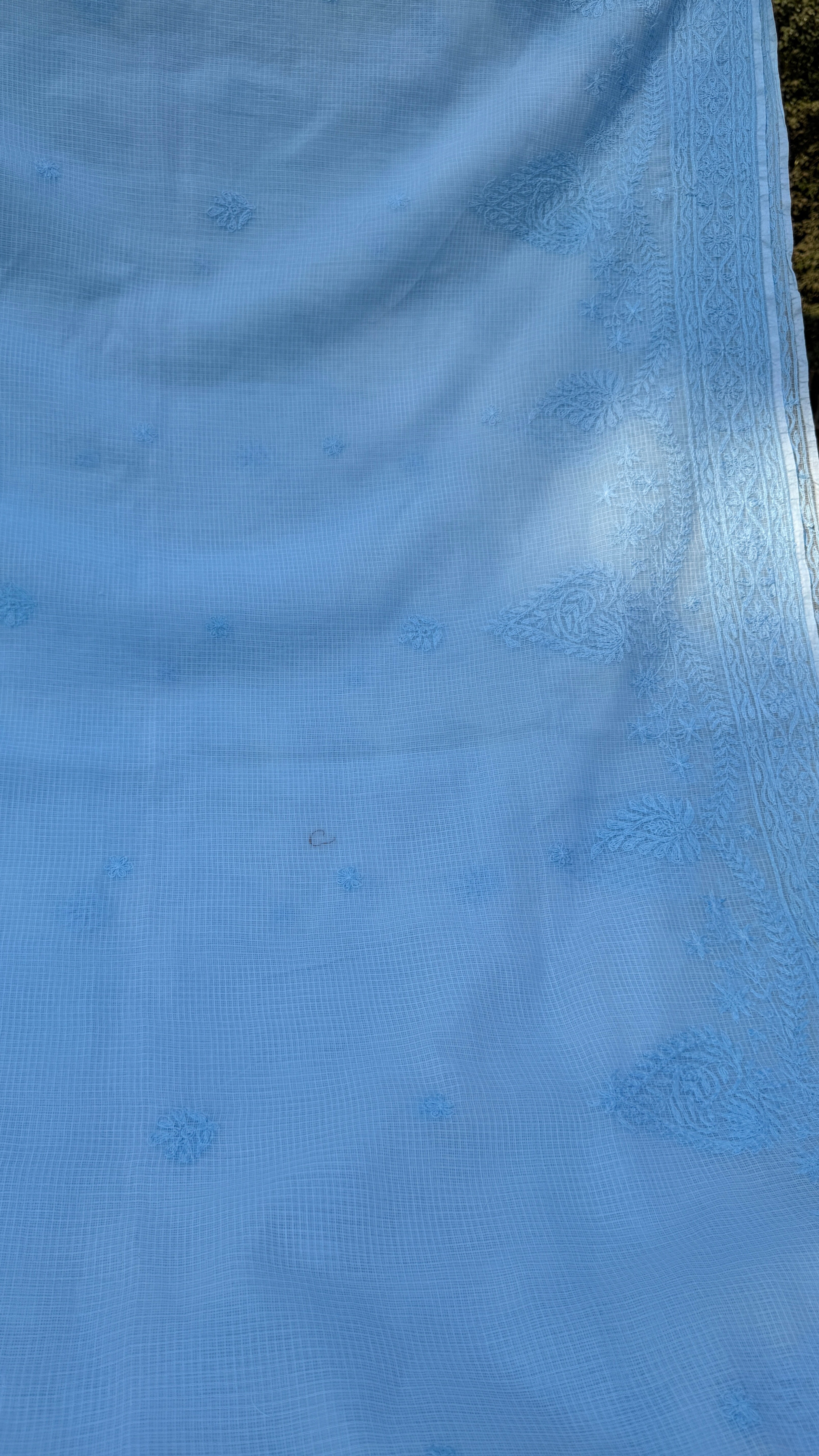 Kota Chikankari saree in Blue