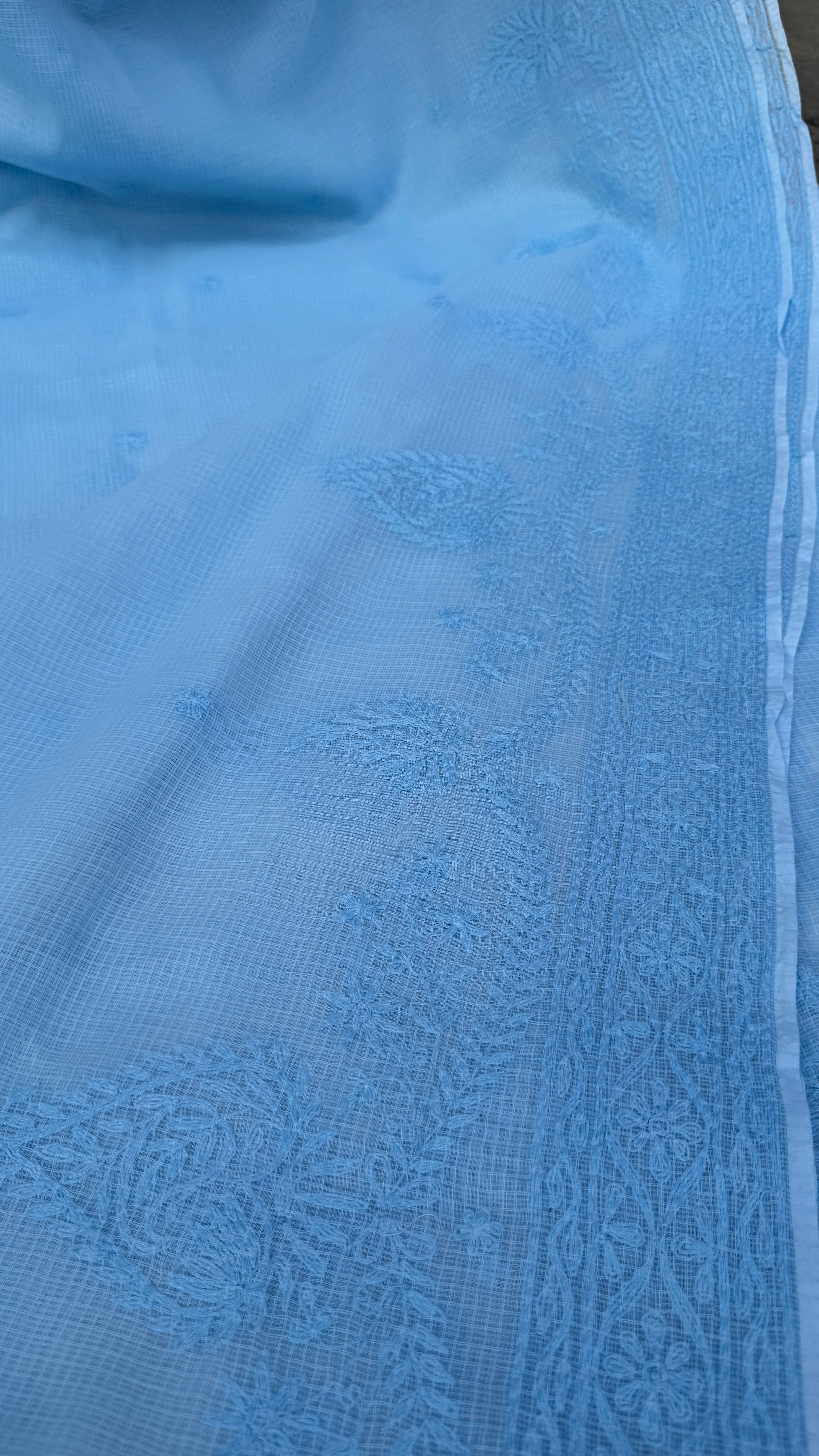 Kota Chikankari saree in Blue