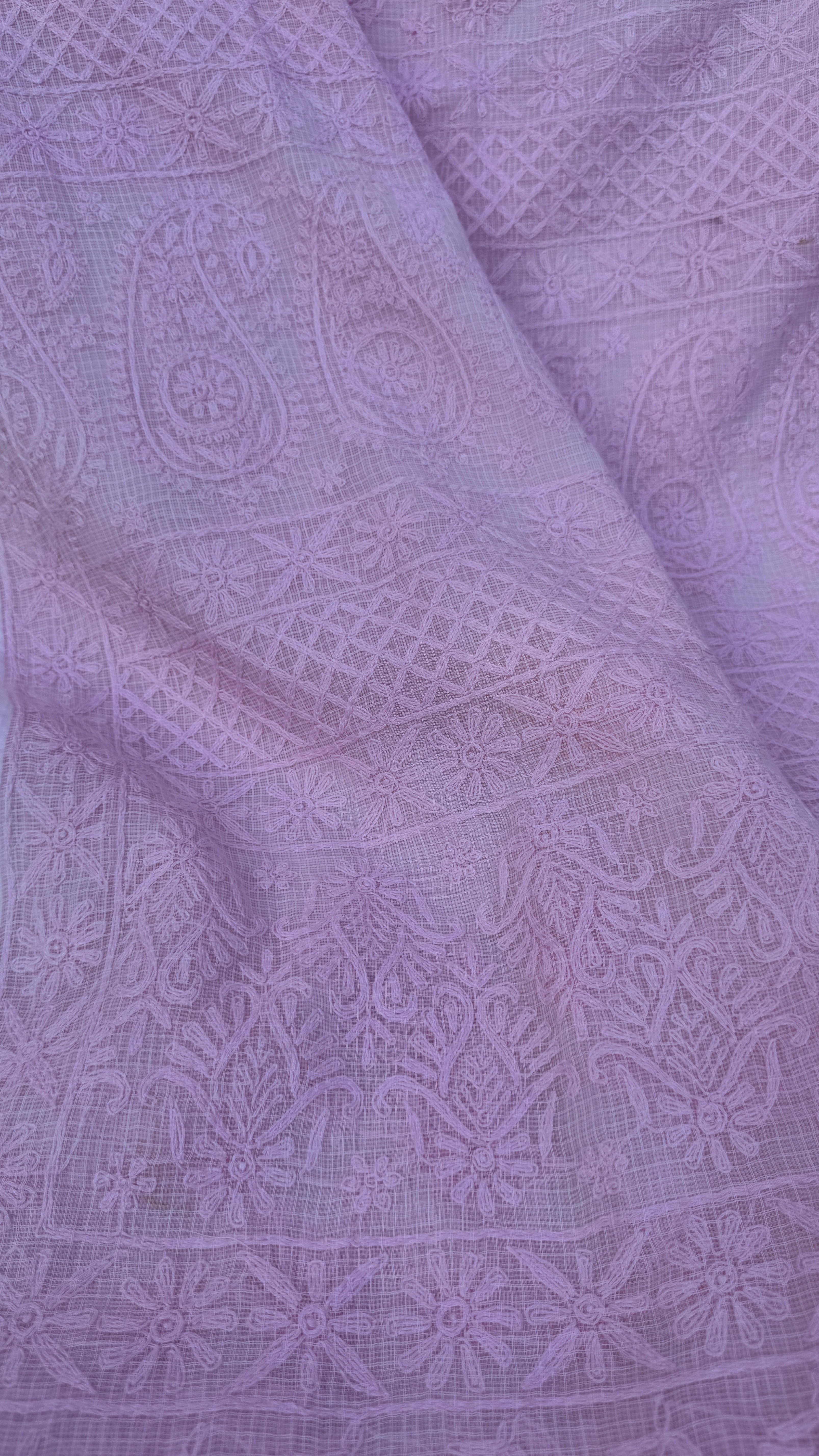 Kota Chikankari saree in Pink