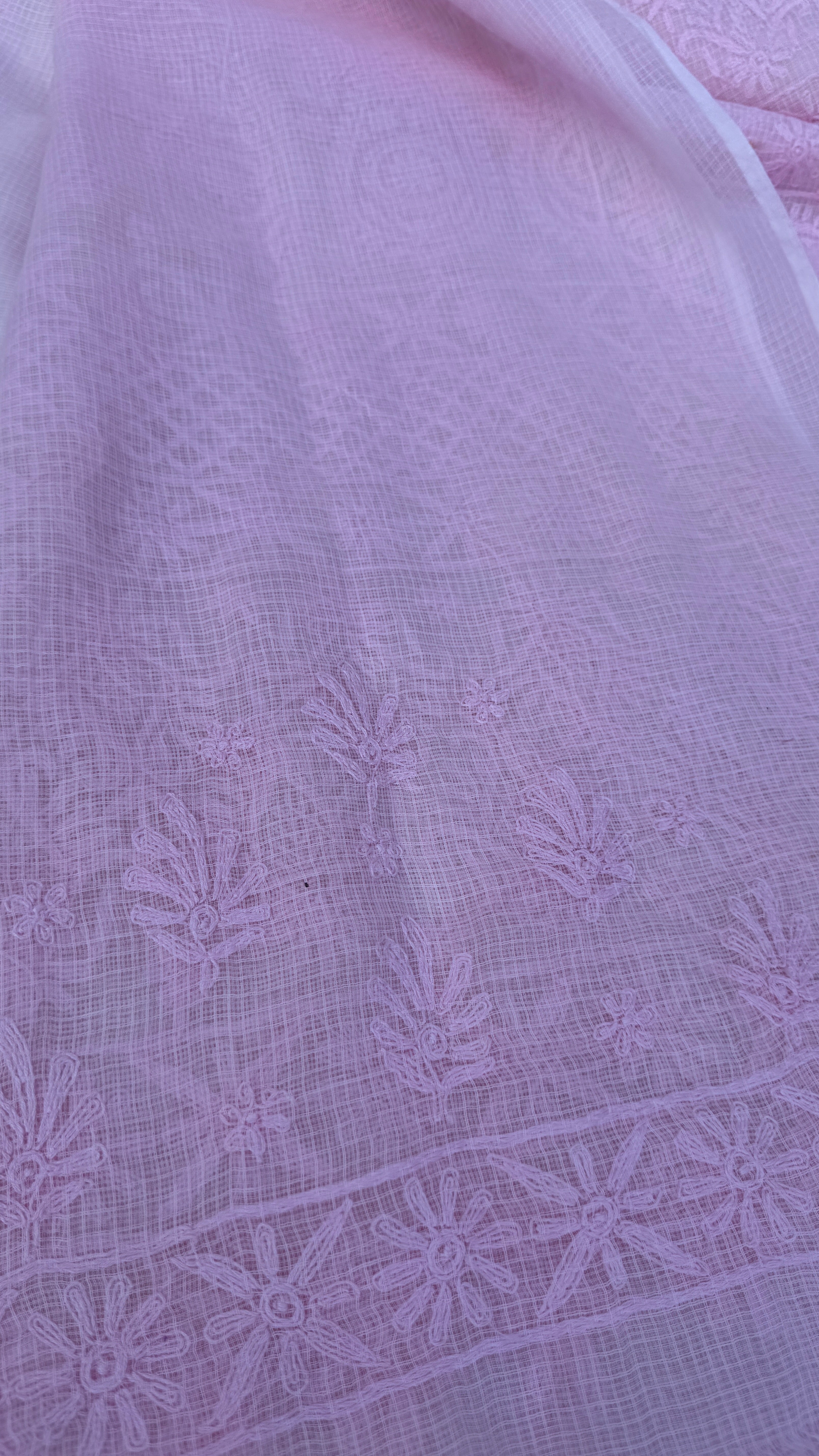 Kota Chikankari saree in Pink