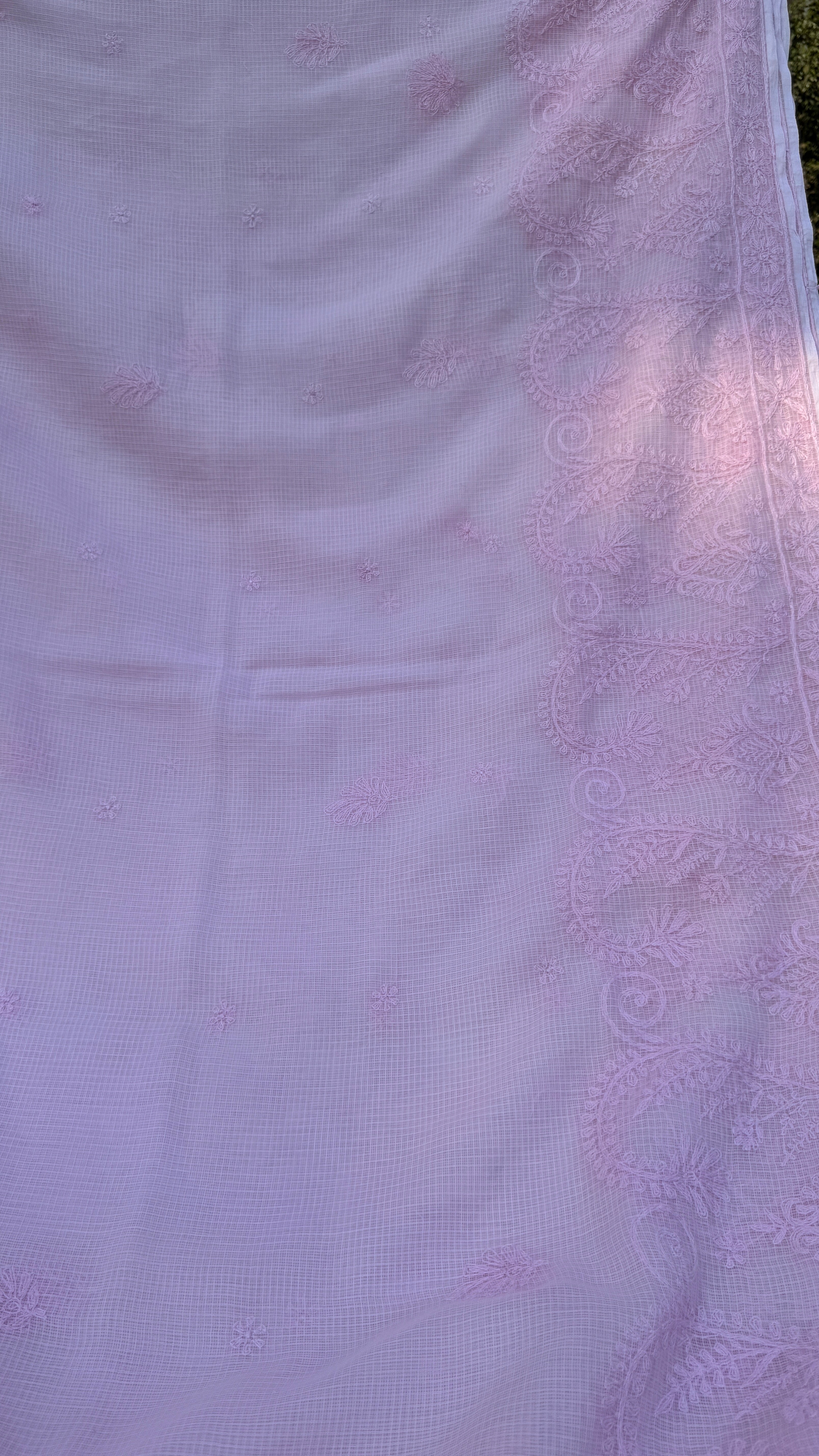 Kota Chikankari saree in Pink