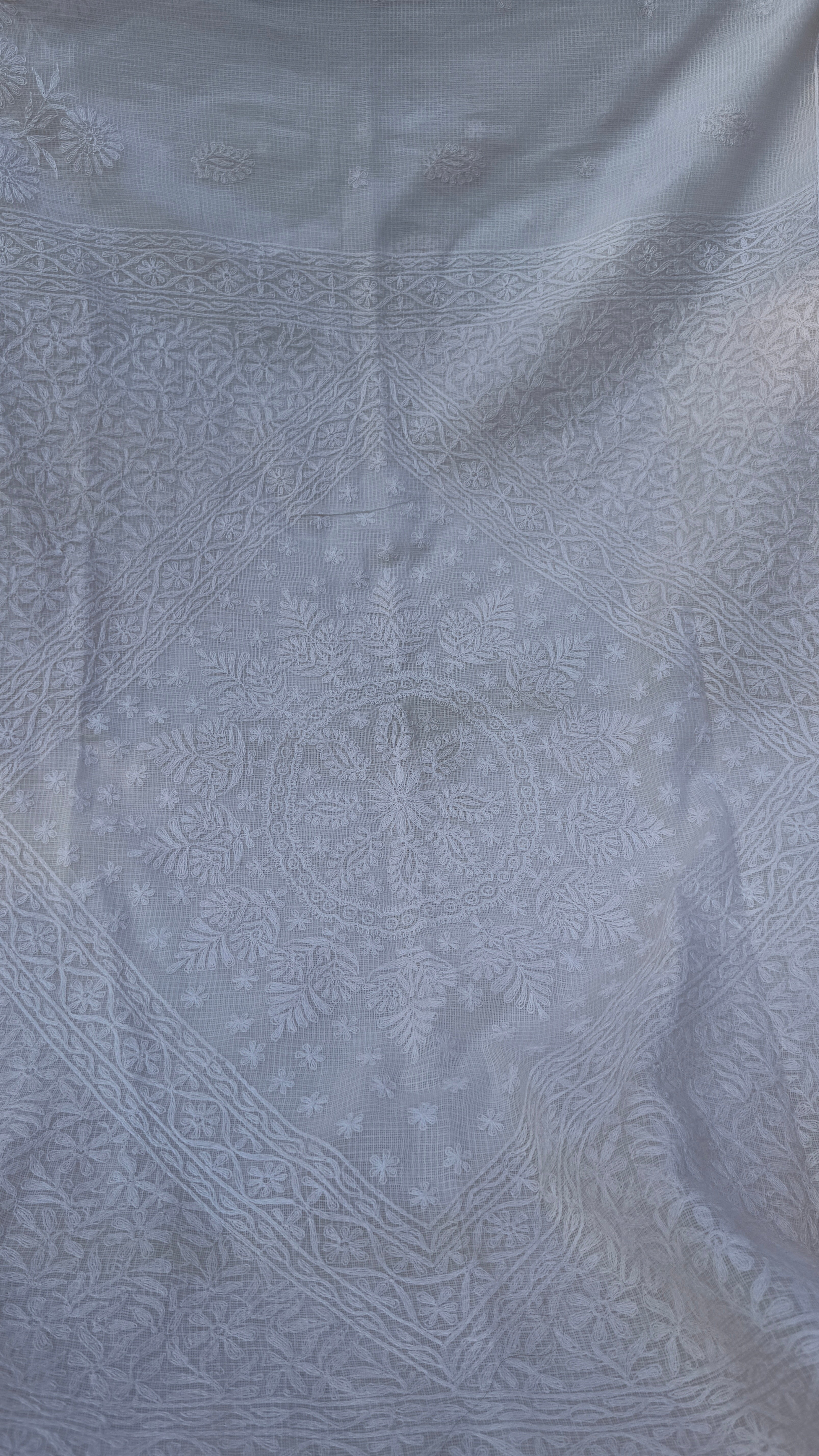 Kota Chikankari saree in Pale Pink