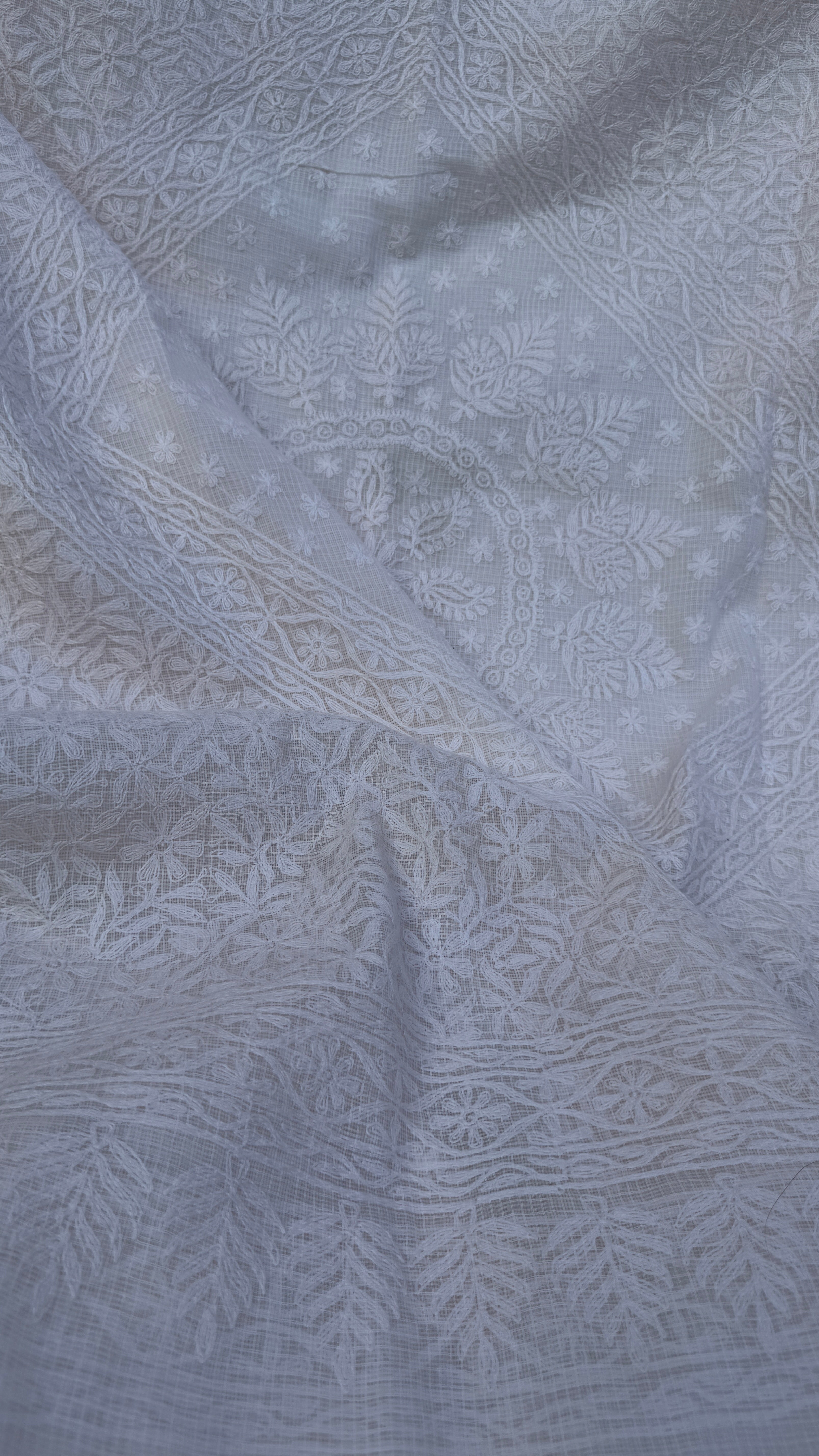 Kota Chikankari saree in Pale Pink