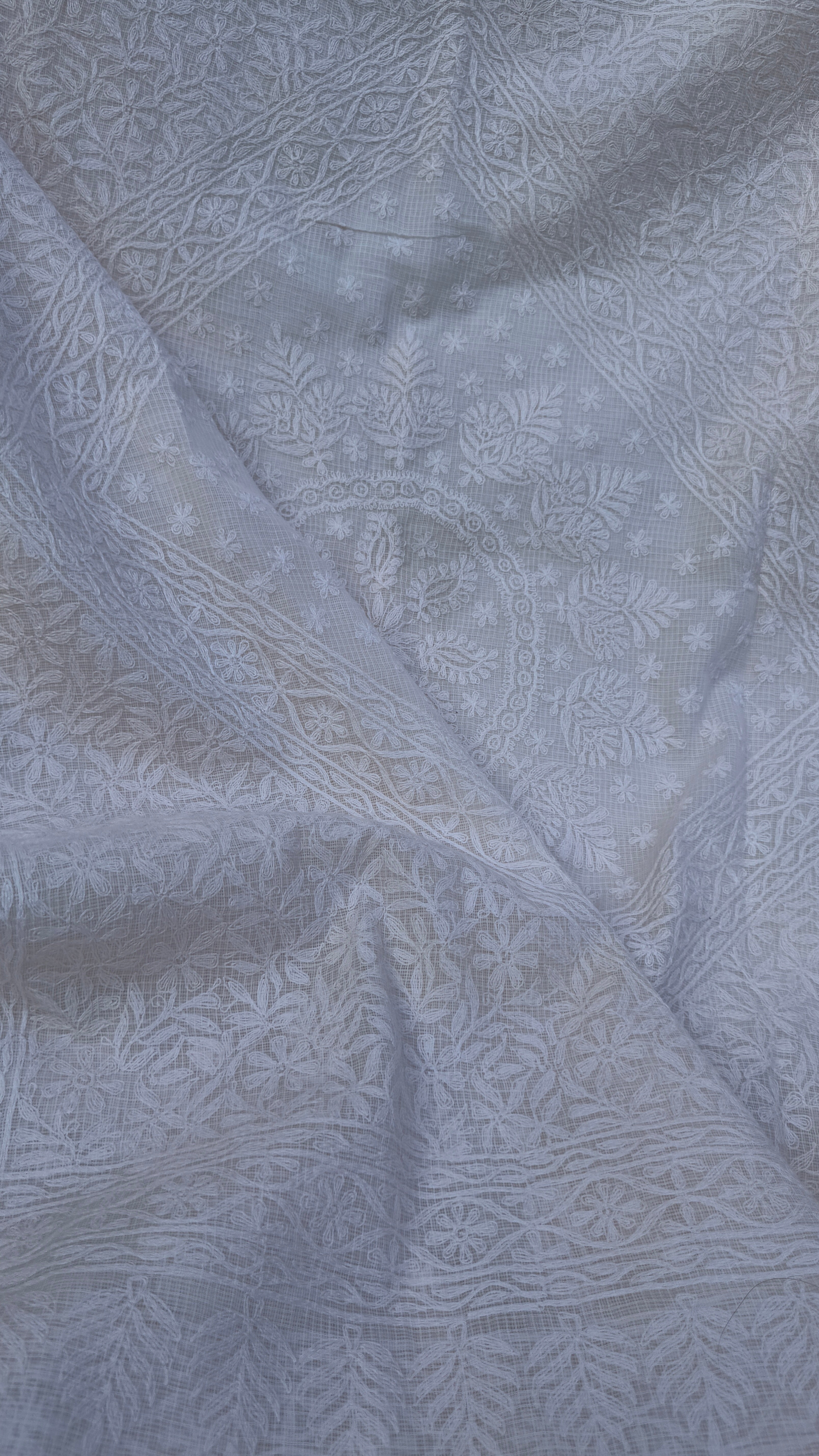 Kota Chikankari saree in Pale Pink