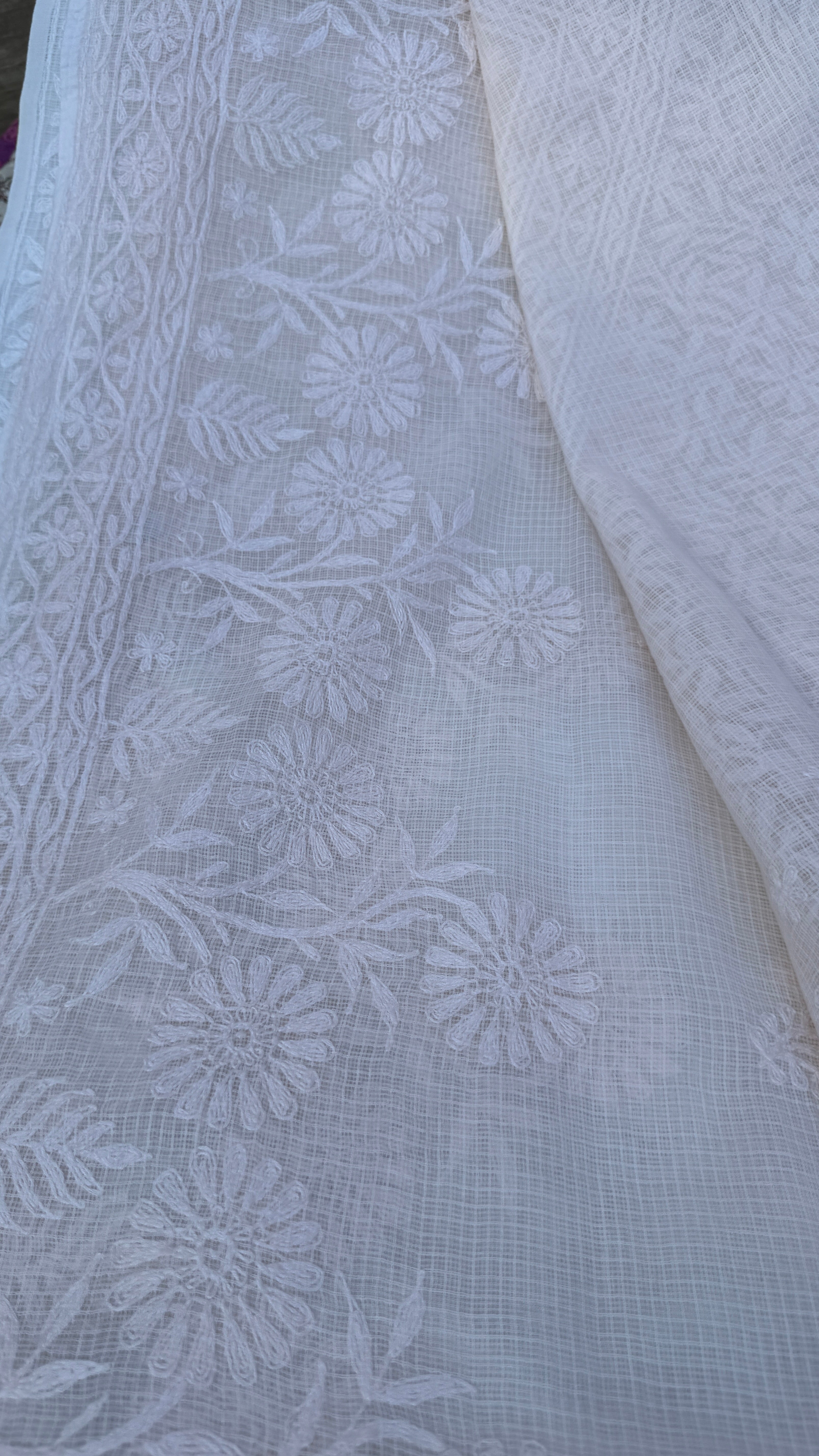 Kota Chikankari saree in Pale Pink