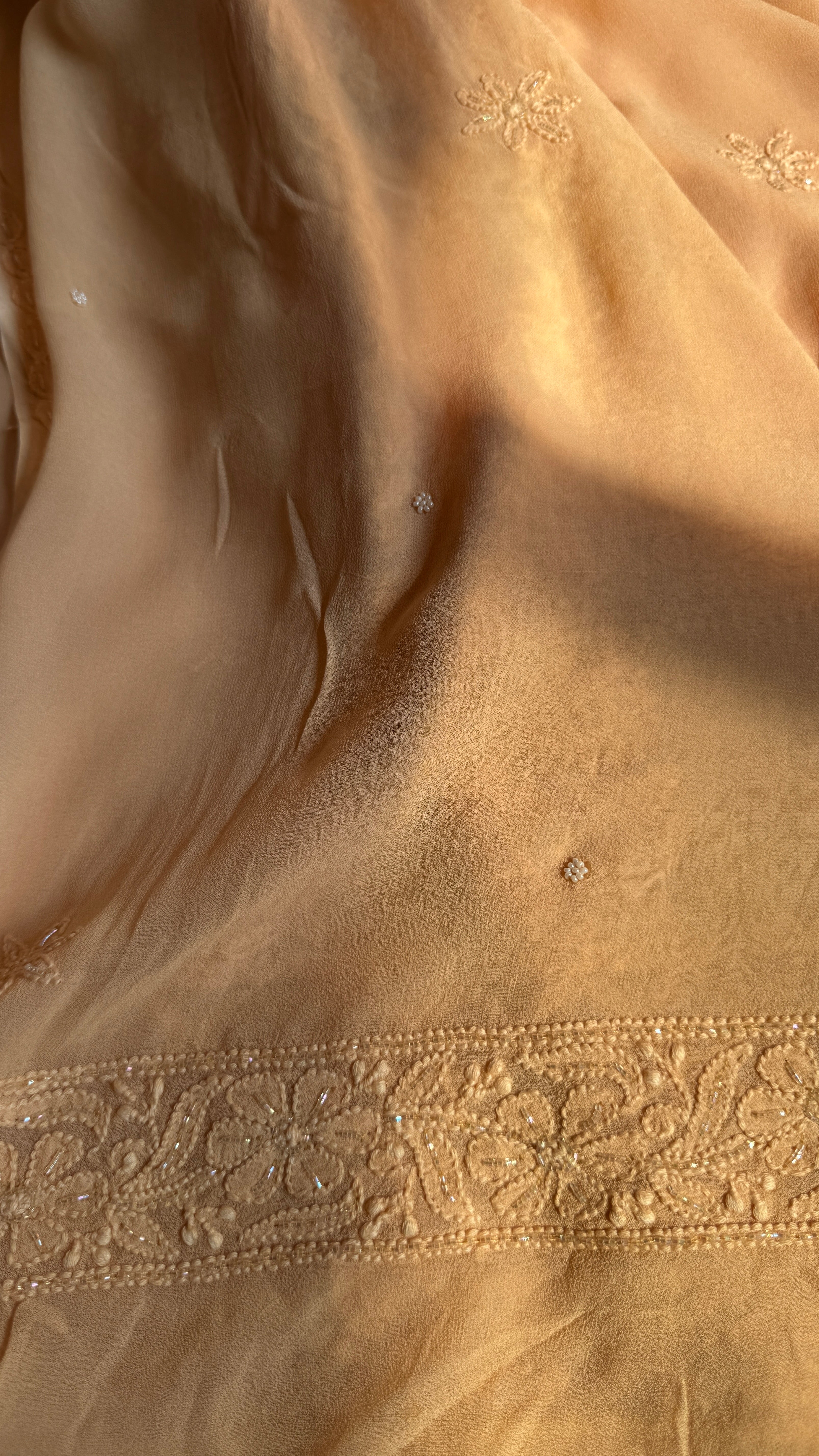 Viscose Length with Dupatta - Beige