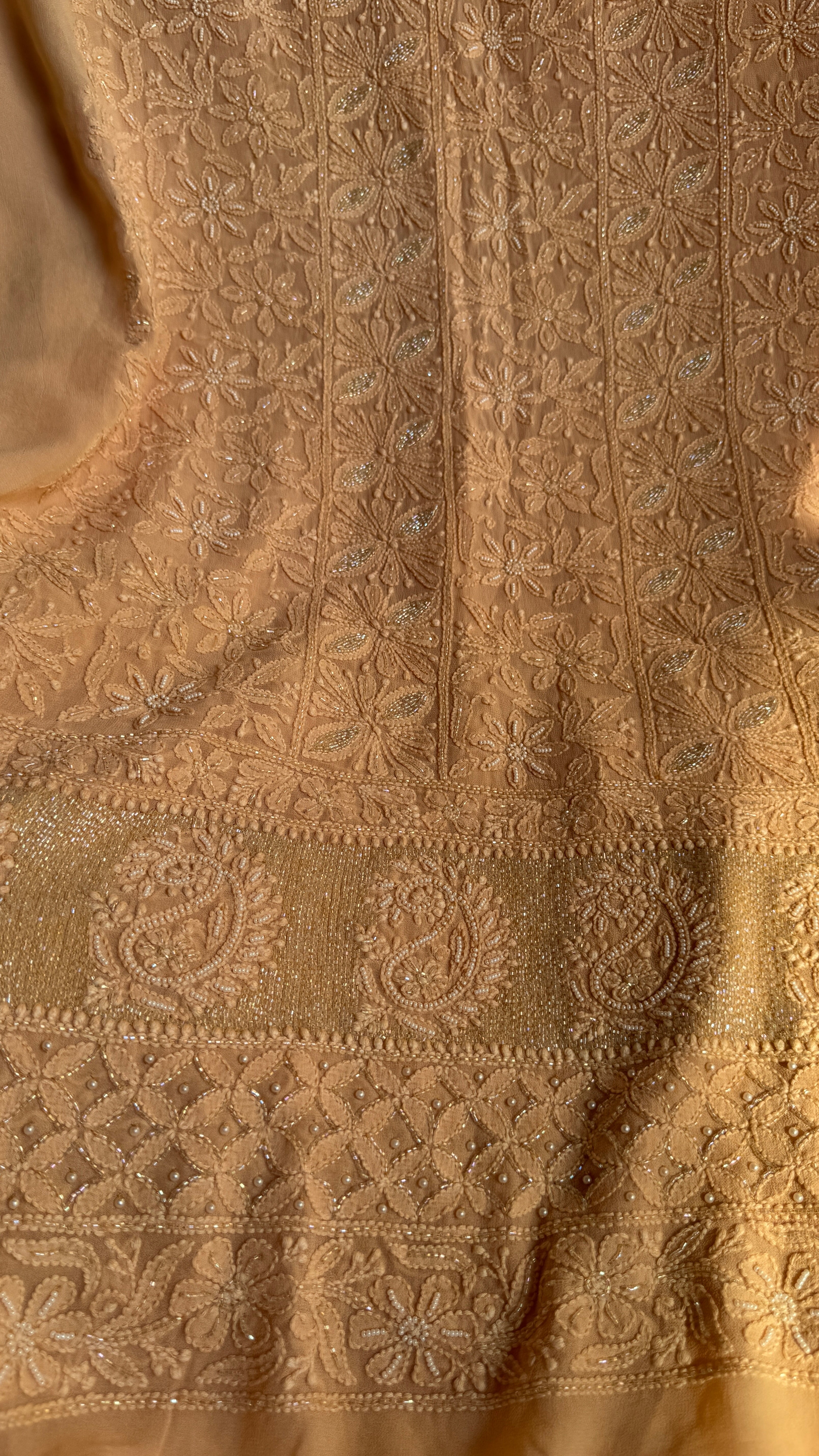 Viscose Length with Dupatta - Beige