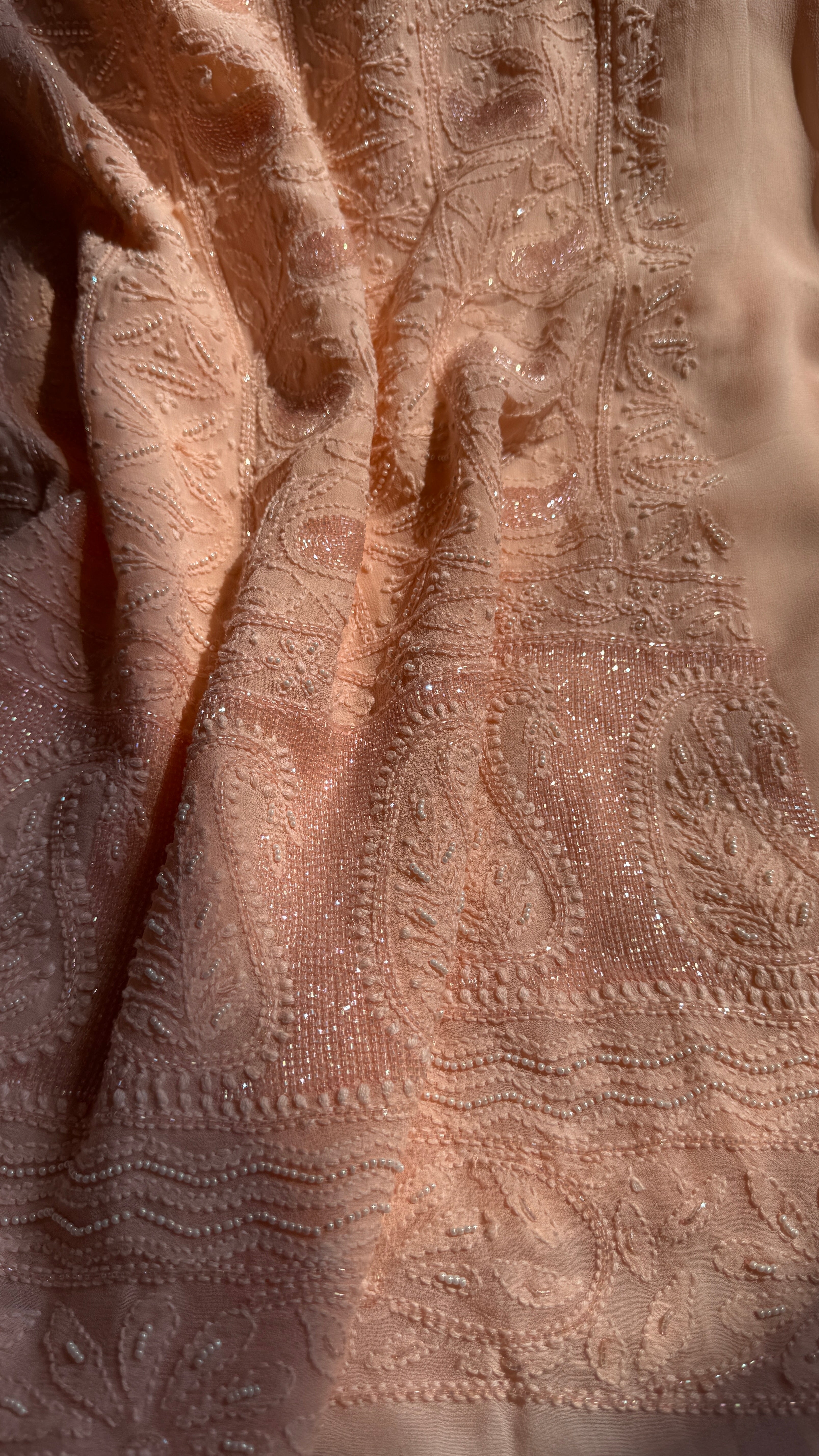 Viscose Length with Dupatta - Peach