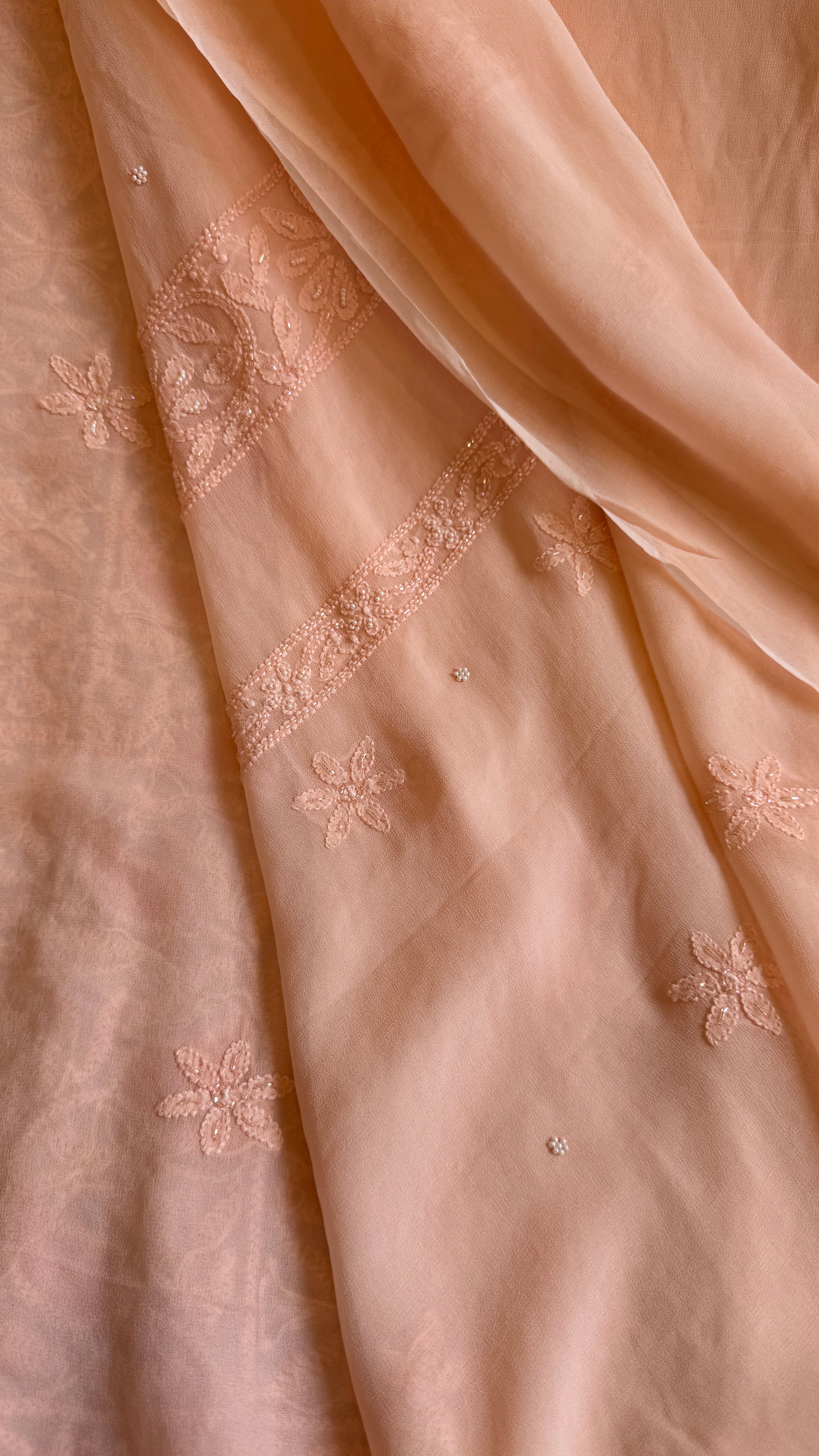 Viscose Length with Dupatta - Peach