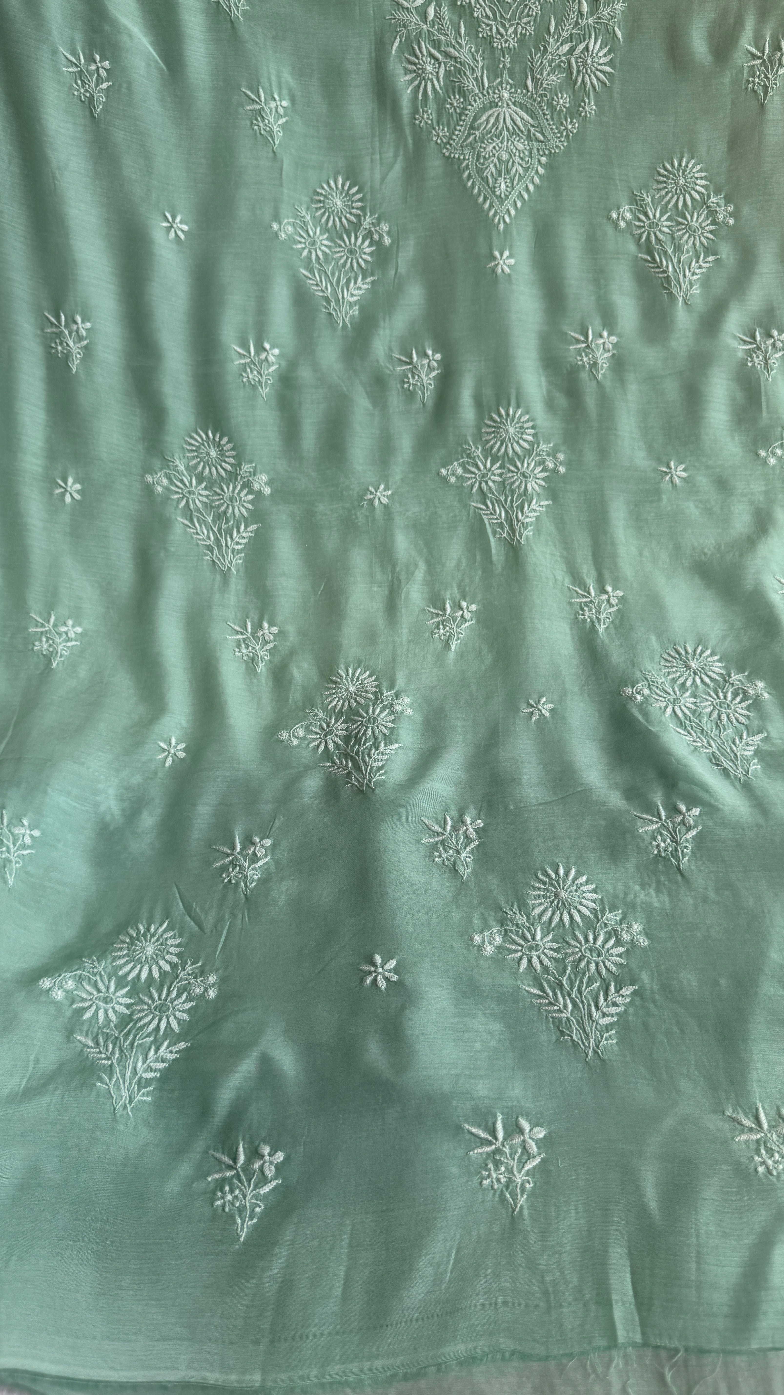 Pure Muslin kurti Length unstitched - Green